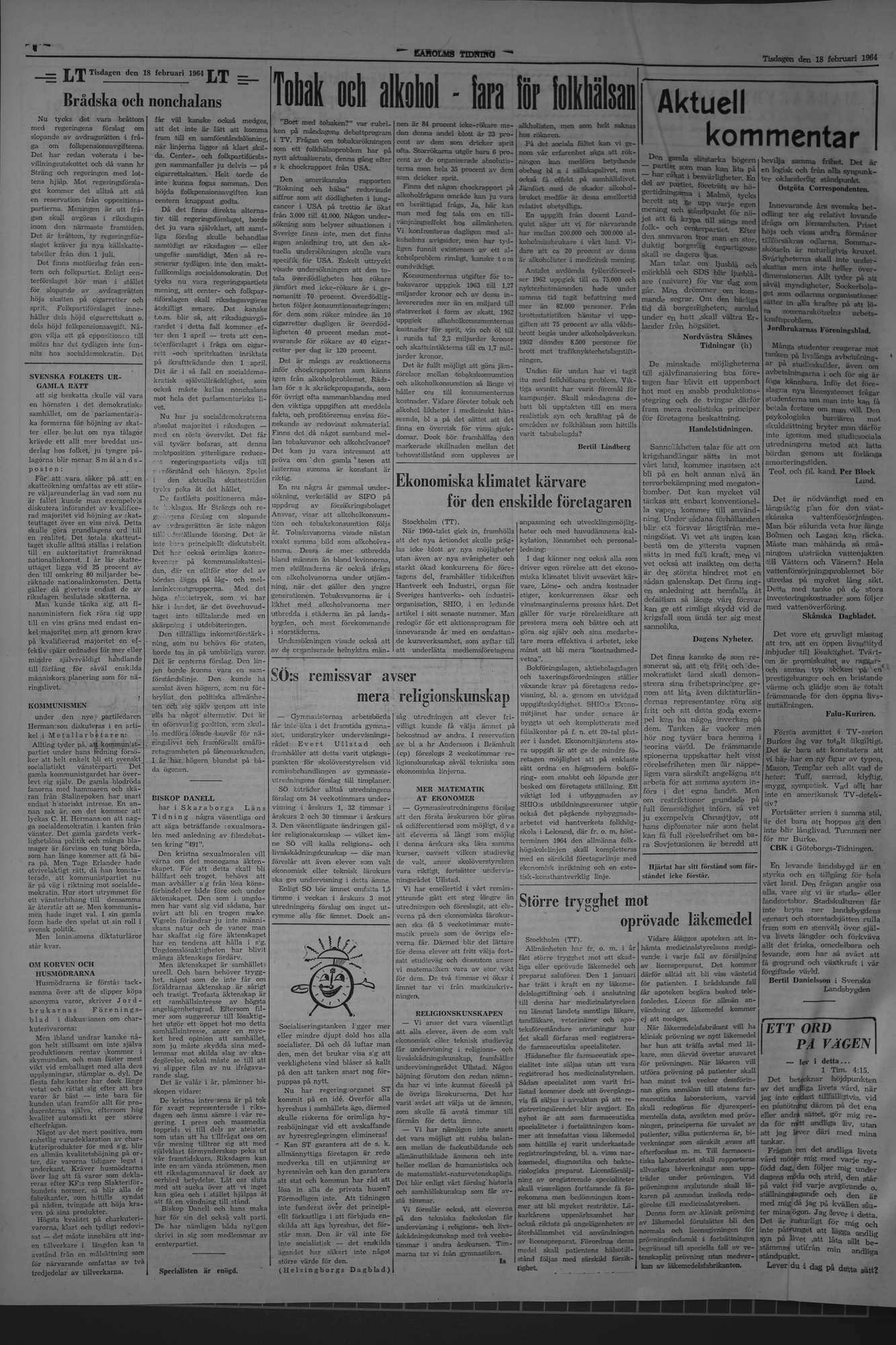 Laholms Tidning Tisdag 18 februari 1964, sida 4