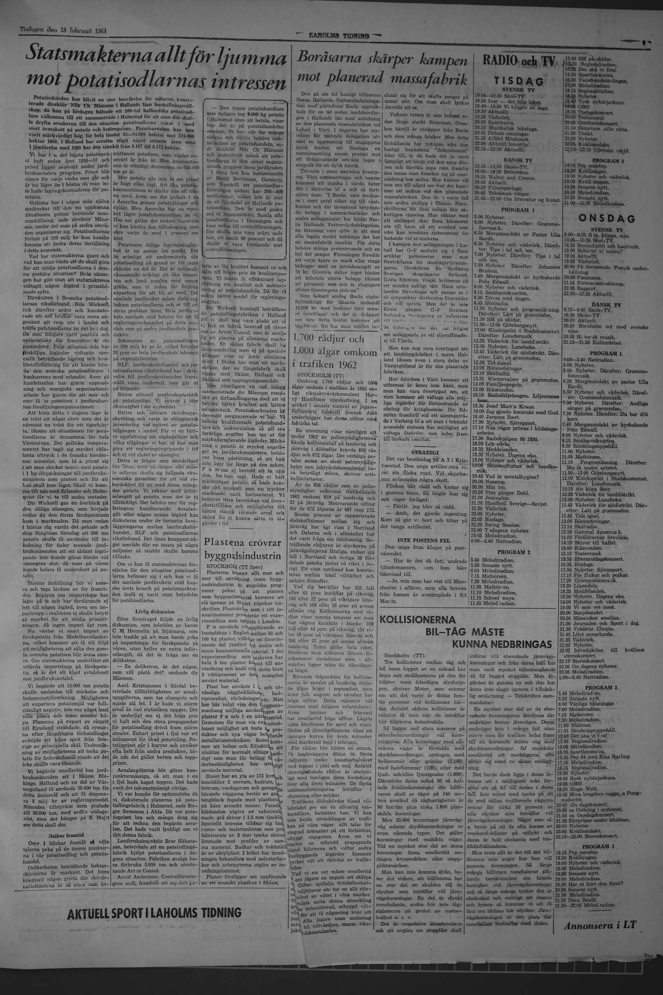 Laholms Tidning Tisdag 18 februari 1964, sida 7