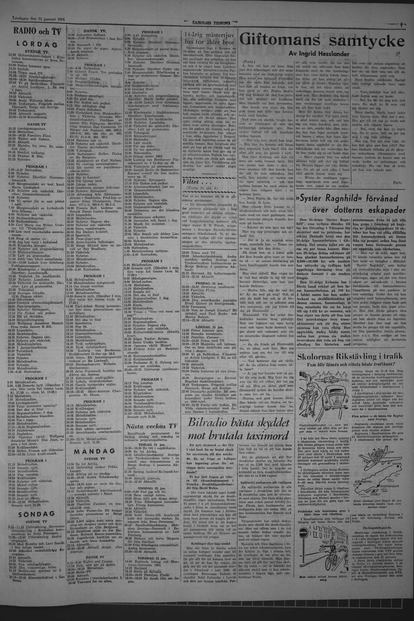 Laholms Tidning Lördag 18 januari 1964, sida 7