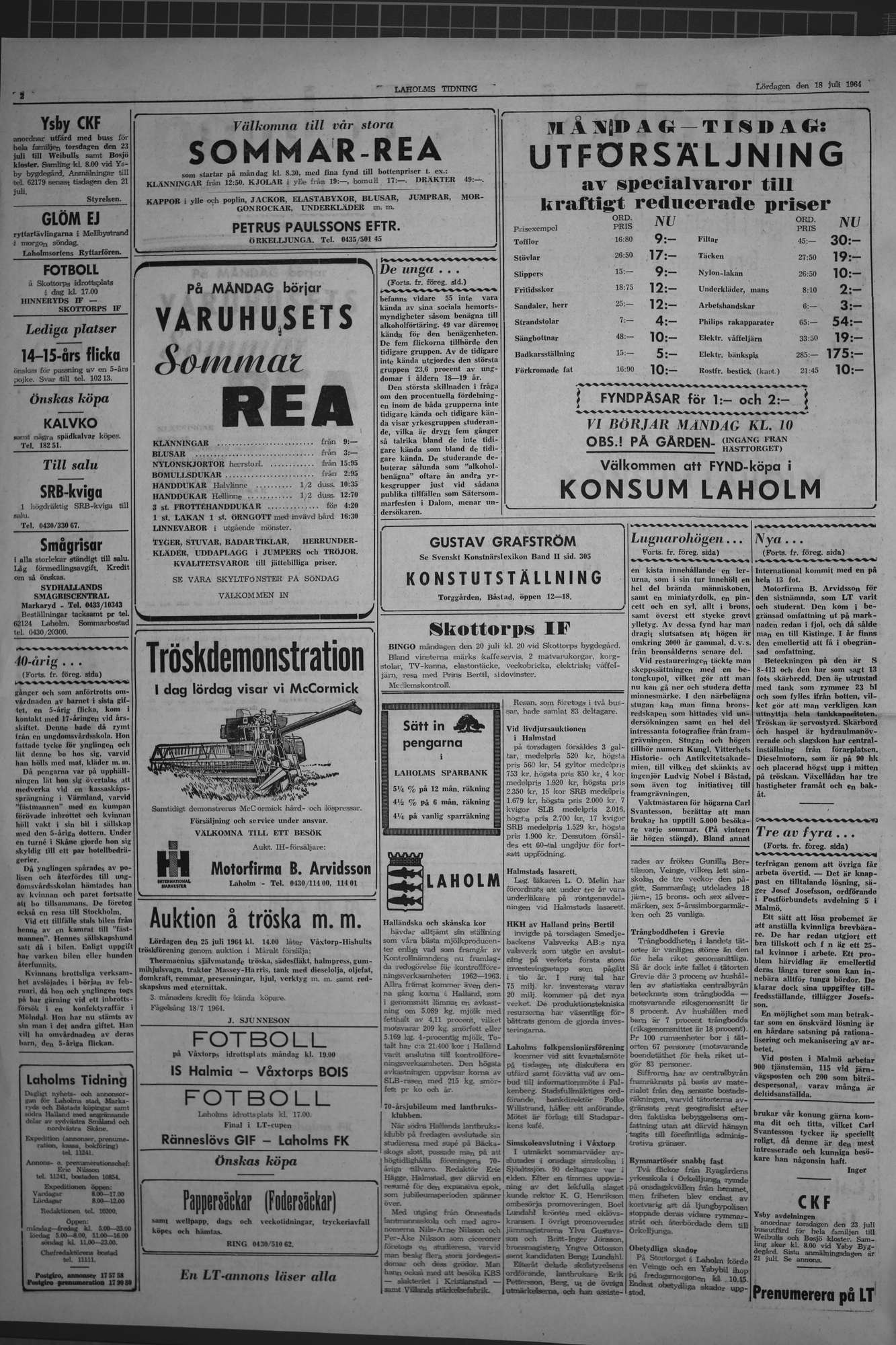 Laholms Tidning Lördag 18 juli 1964, sida 2