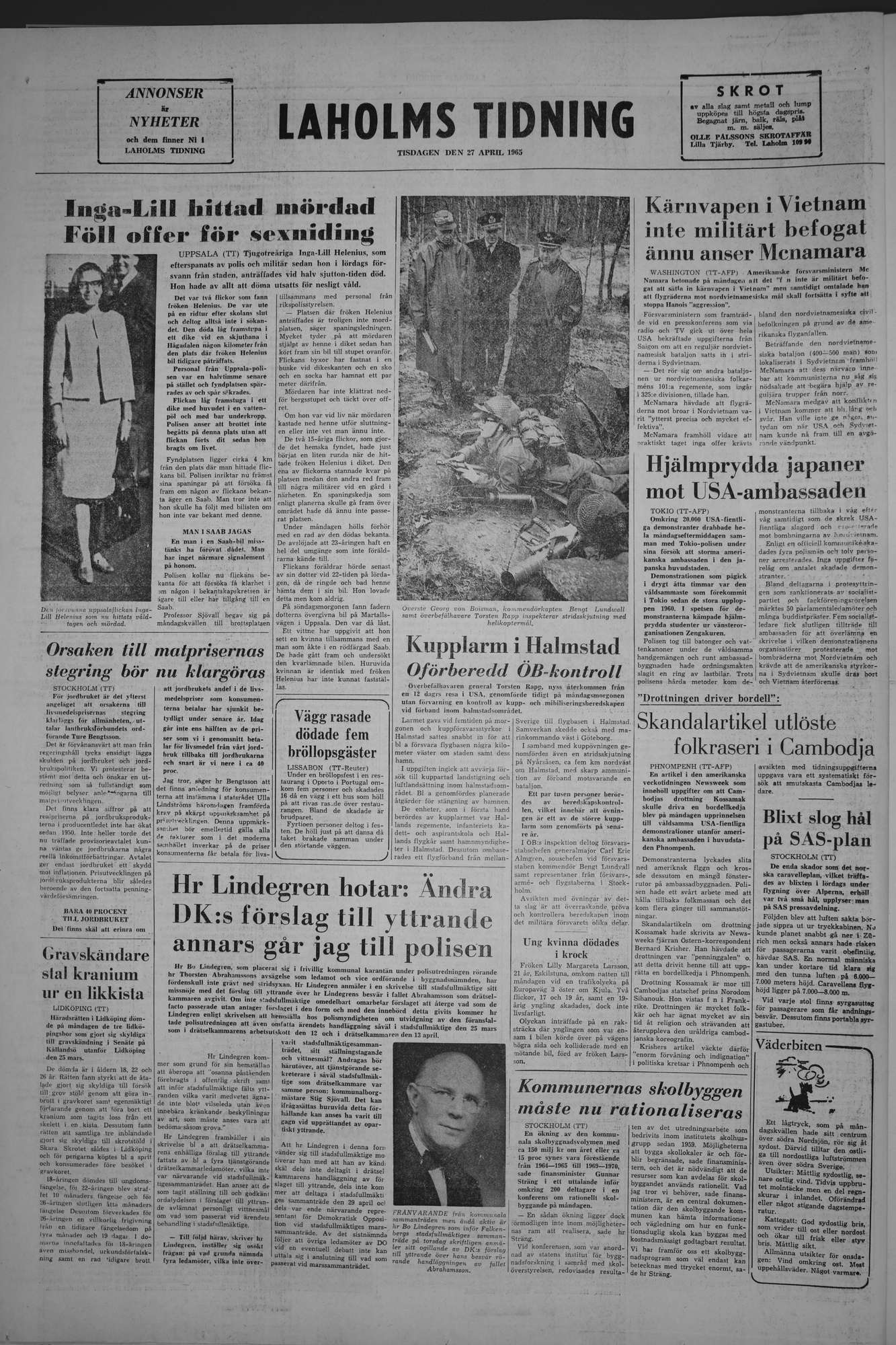 Laholms Tidning Tisdag 27 april 1965, sida 8