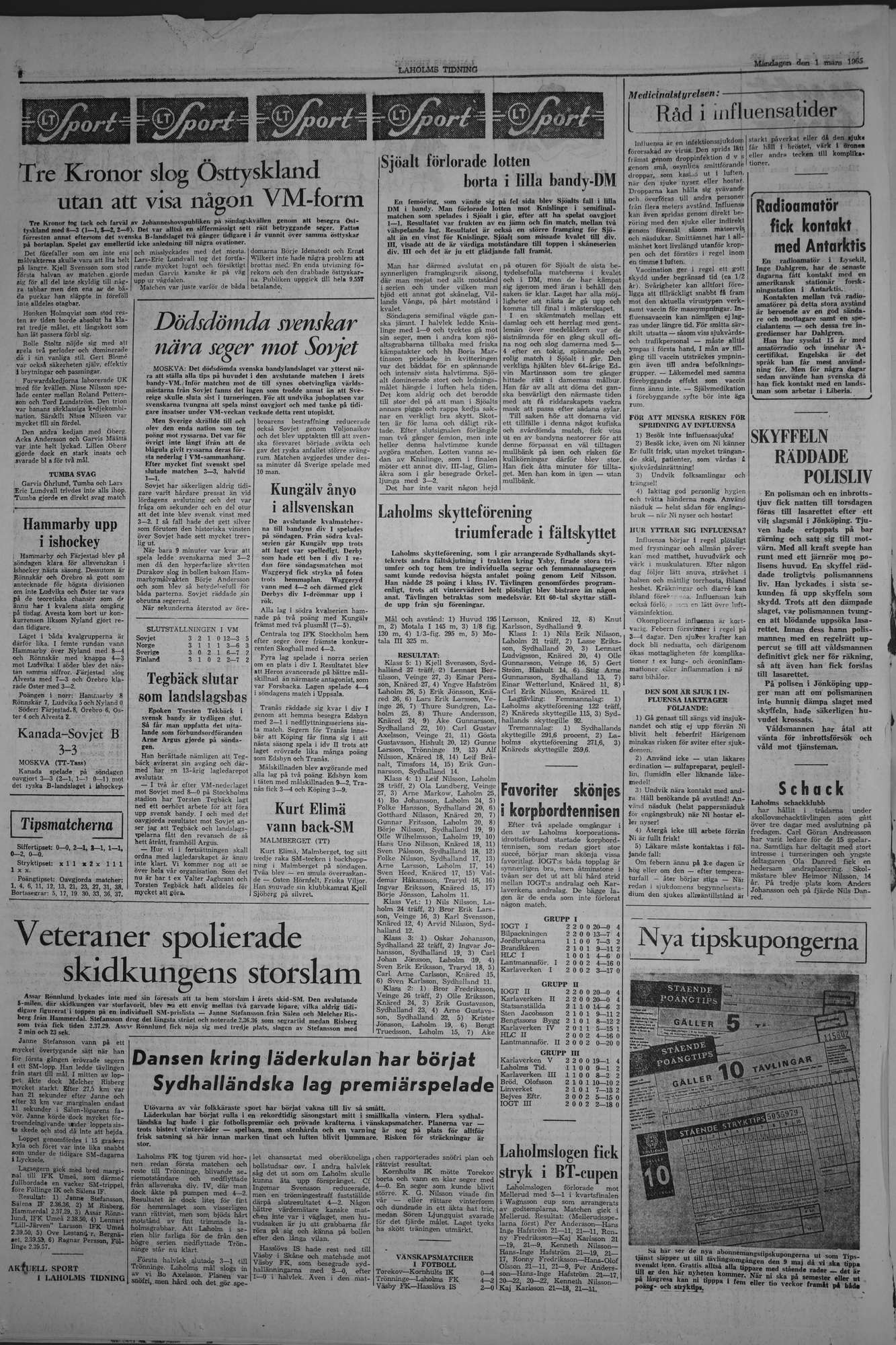 Laholms Tidning Måndag 1 mars 1965, sida 6