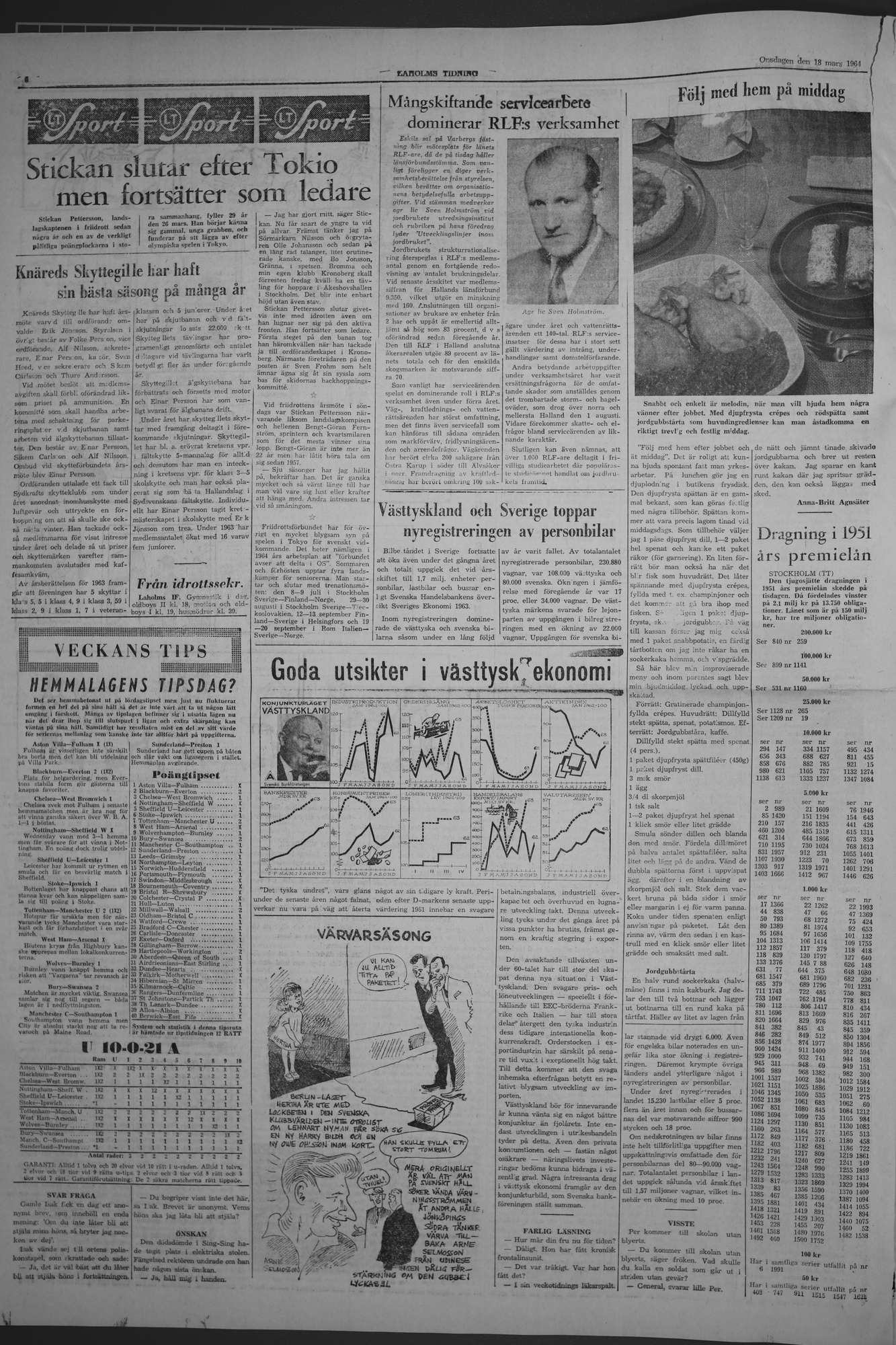 Laholms Tidning Onsdag 18 mars 1964, sida 6
