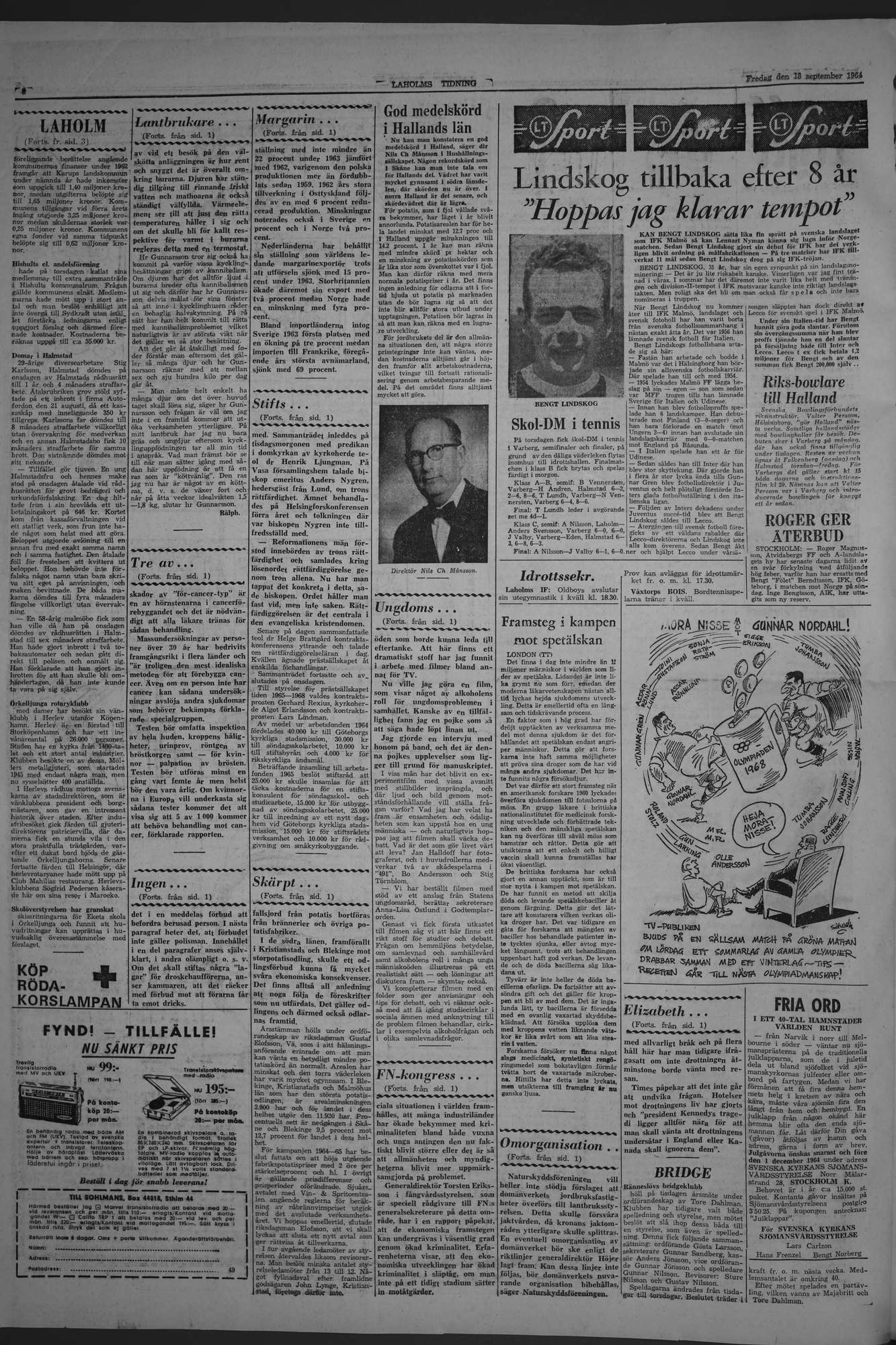 Laholms Tidning Fredag 18 september 1964, sida 6