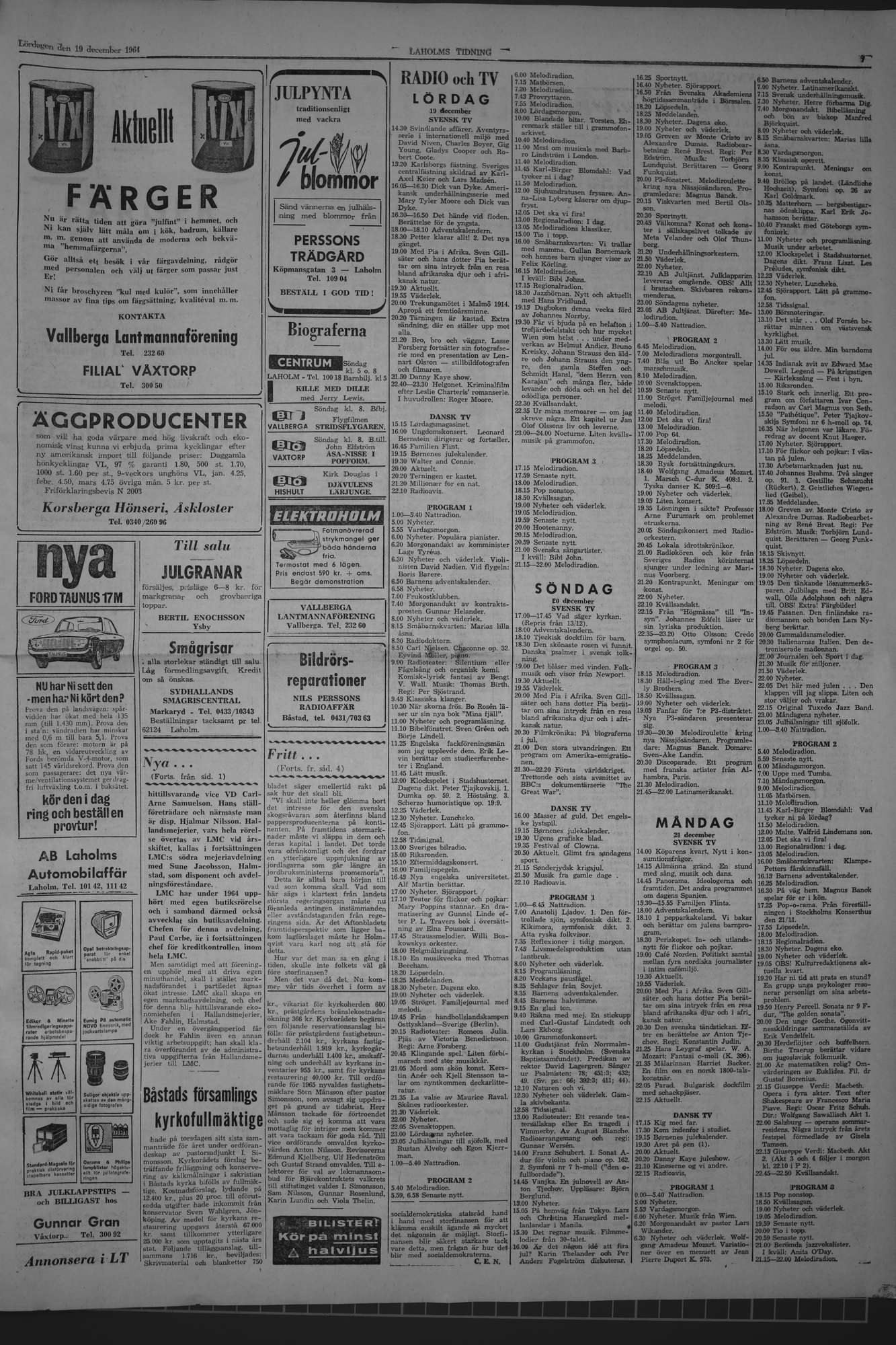 Laholms Tidning Lördag 19 december 1964, sida 7