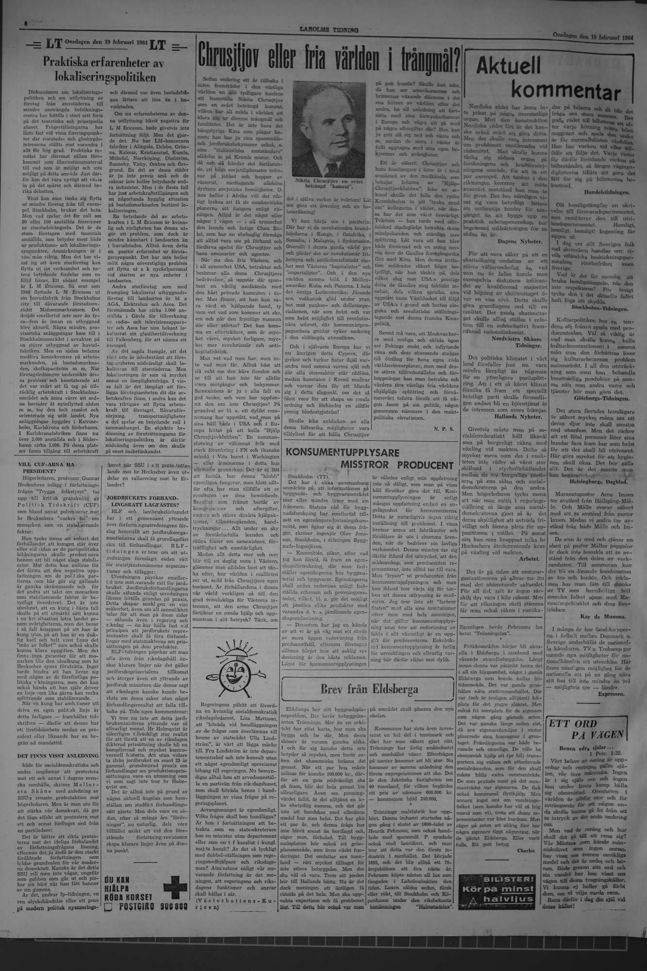 Laholms Tidning Onsdag 19 februari 1964, sida 4