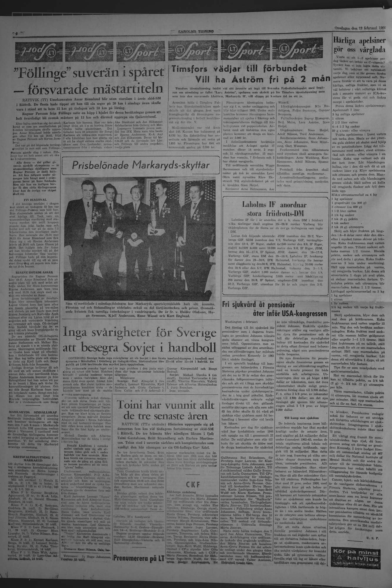 Laholms Tidning Onsdag 19 februari 1964, sida 6