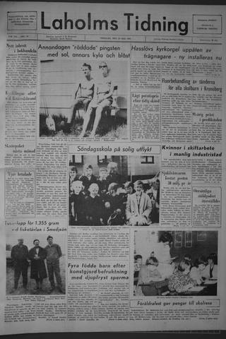 Förstasidan, Tisdag 19 maj 1964