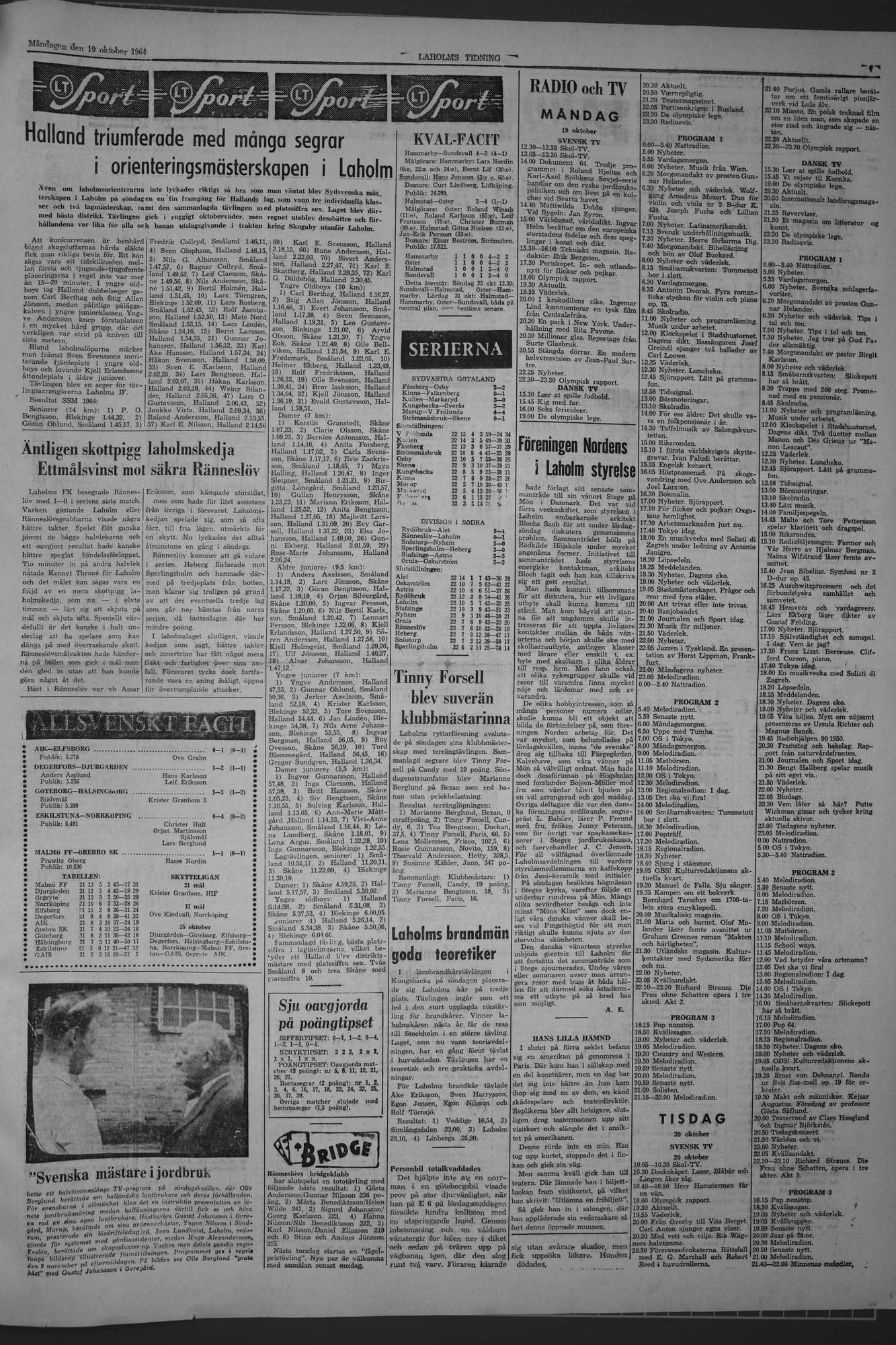 Laholms Tidning Måndag 19 oktober 1964, sida 7