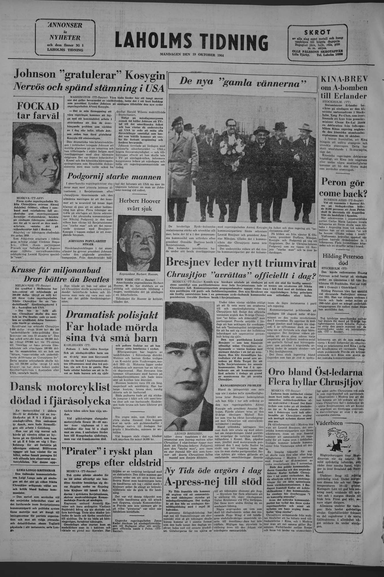 Laholms Tidning Måndag 19 oktober 1964, sida 8
