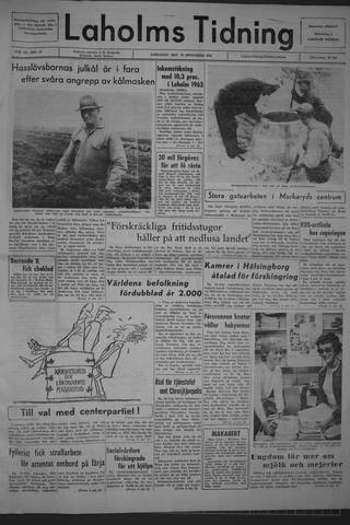 Förstasidan, Lördag 19 september 1964