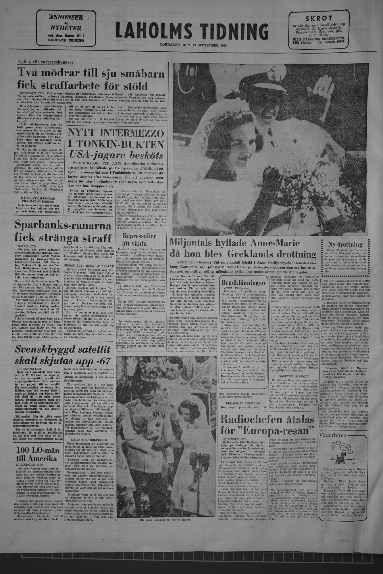 Laholms Tidning Lördag 19 september 1964, sida 8