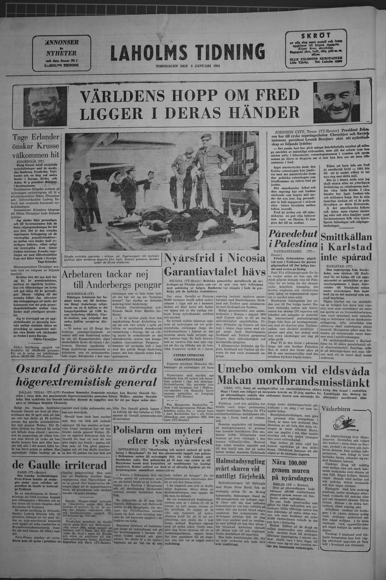 Laholms Tidning Torsdag 2 januari 1964, sida 8