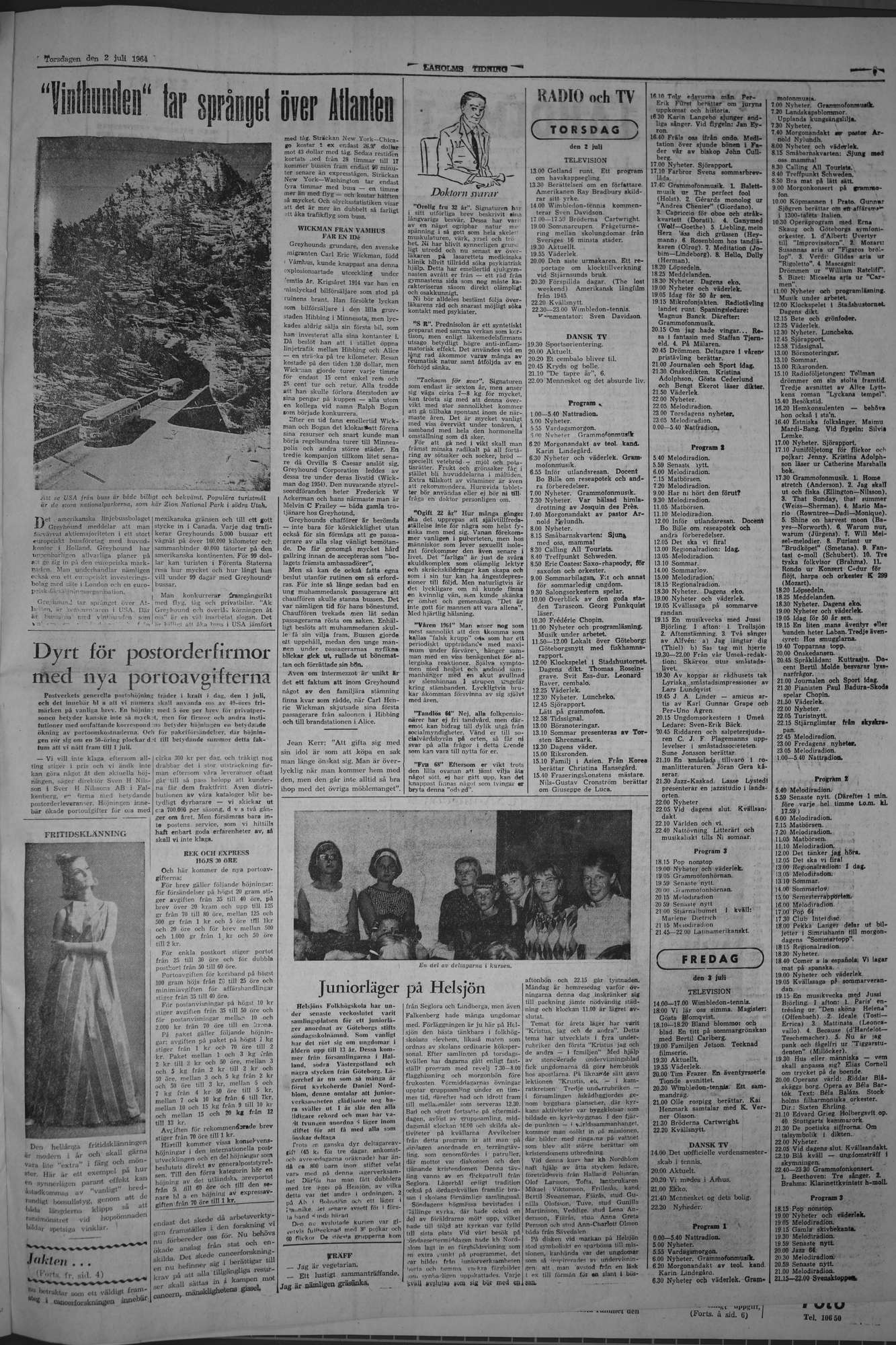 Laholms Tidning Torsdag 2 juli 1964, sida 7