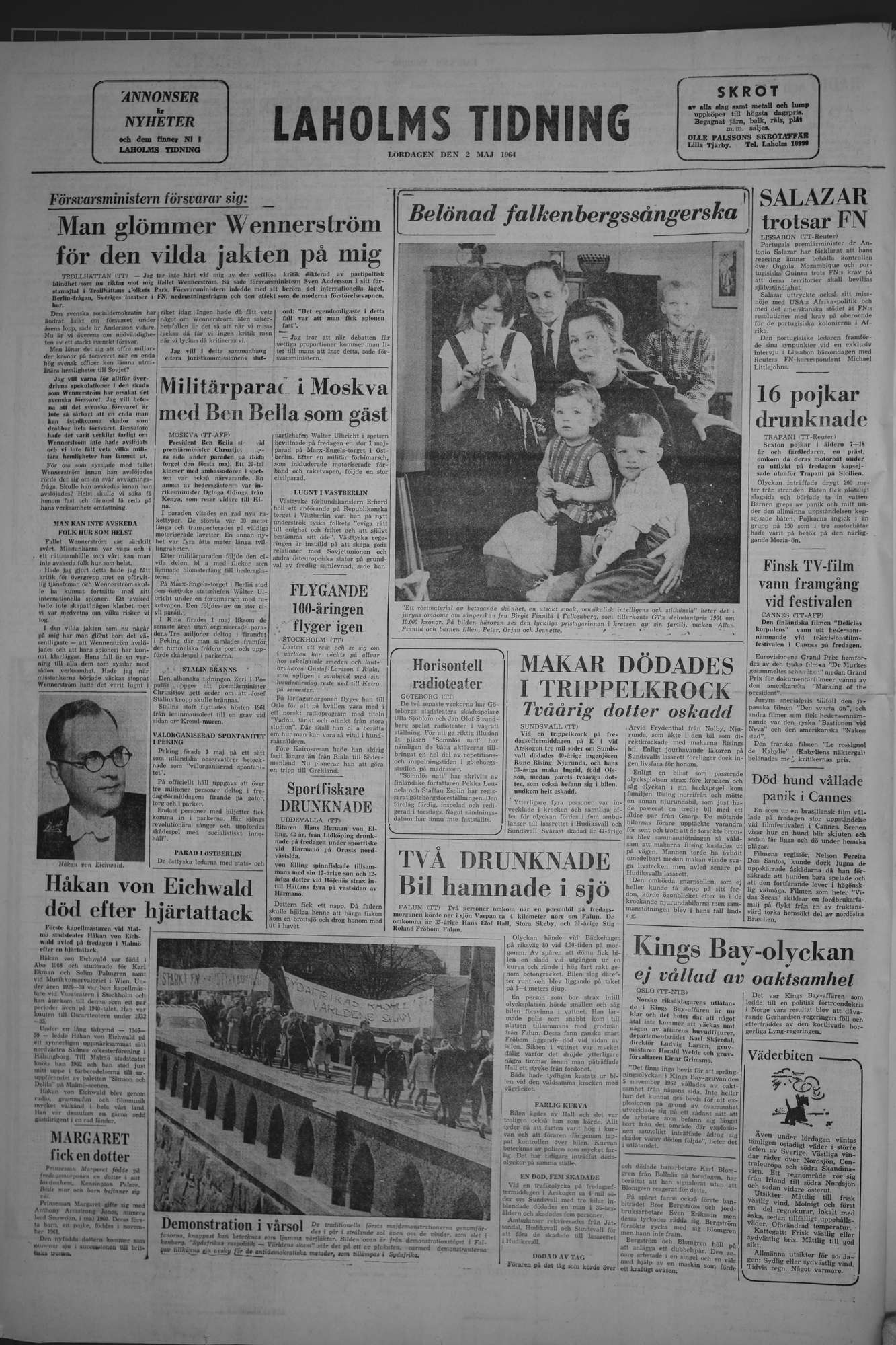 Laholms Tidning Lördag 2 maj 1964, sida 8