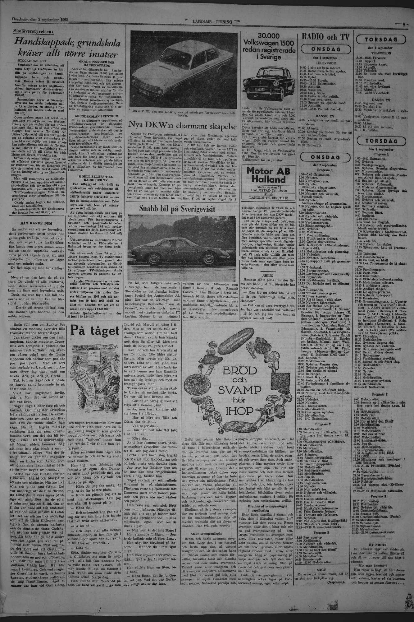 Laholms Tidning Onsdag 2 september 1964, sida 7
