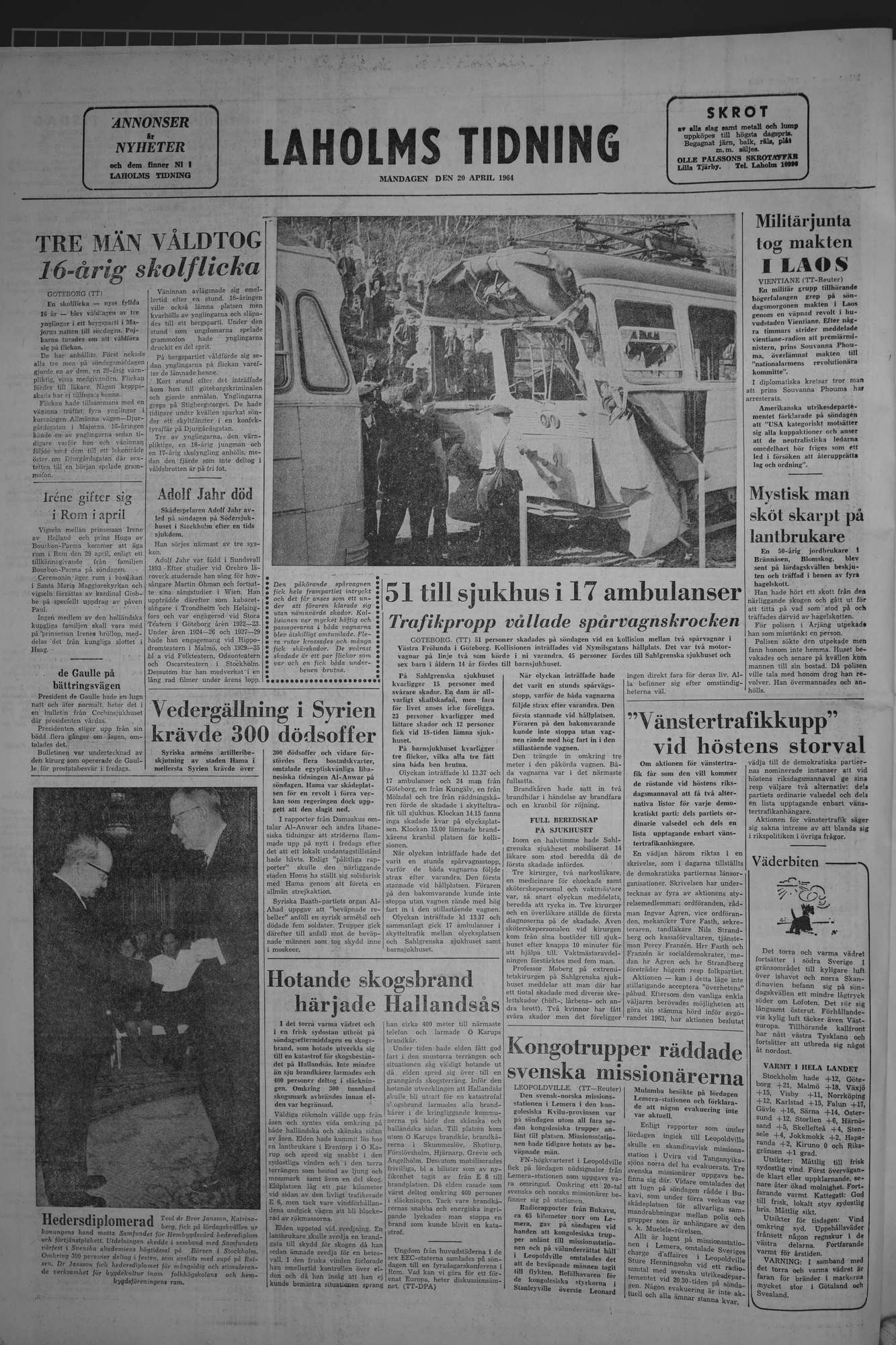 Laholms Tidning Måndag 20 april 1964, sida 8