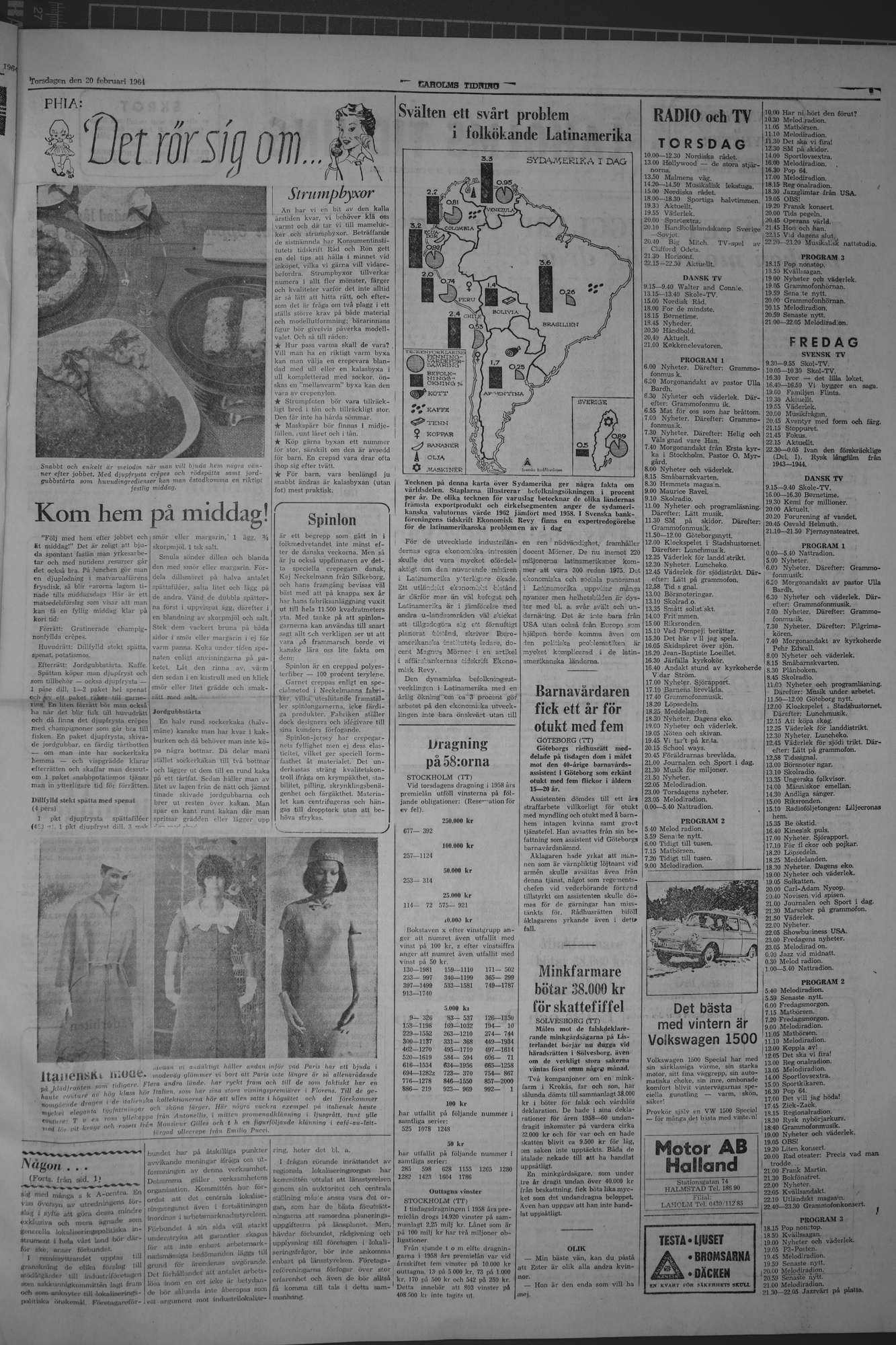 Laholms Tidning Torsdag 20 februari 1964, sida 6