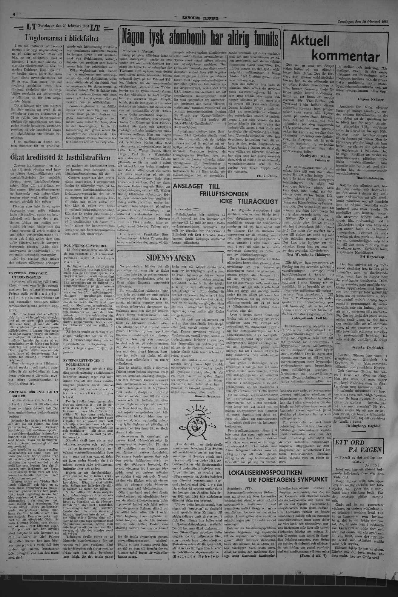 Laholms Tidning Torsdag 20 februari 1964, sida 7