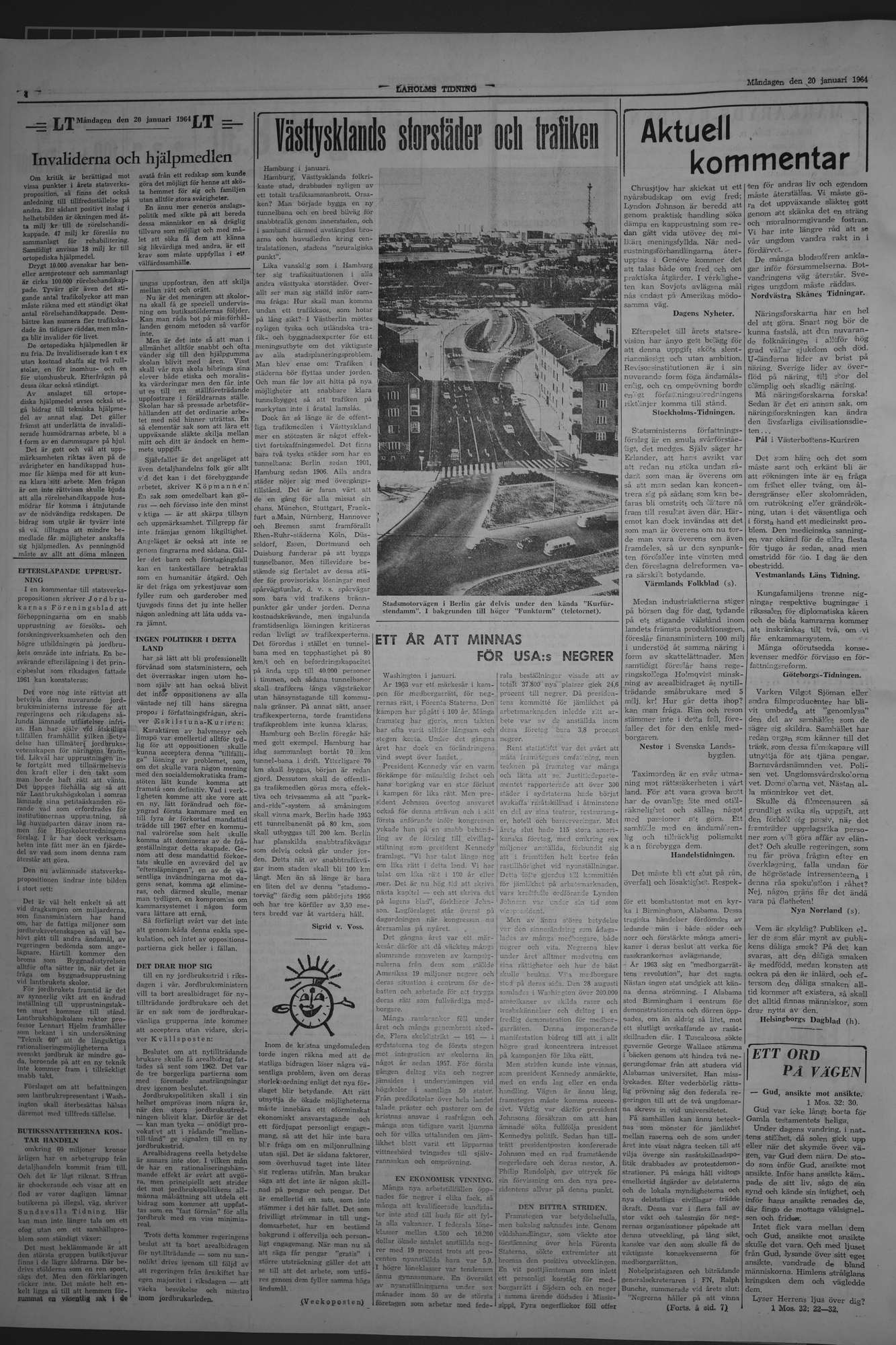 Laholms Tidning Måndag 20 januari 1964, sida 4