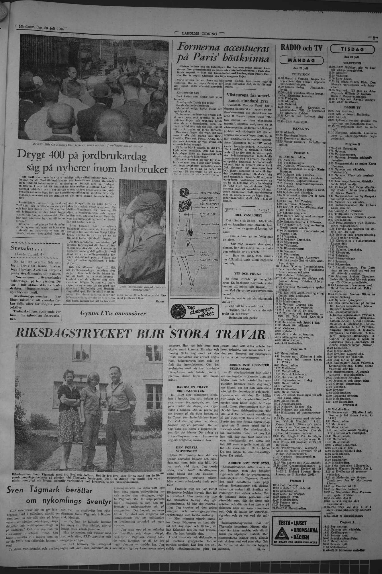 Laholms Tidning Måndag 20 juli 1964, sida 7