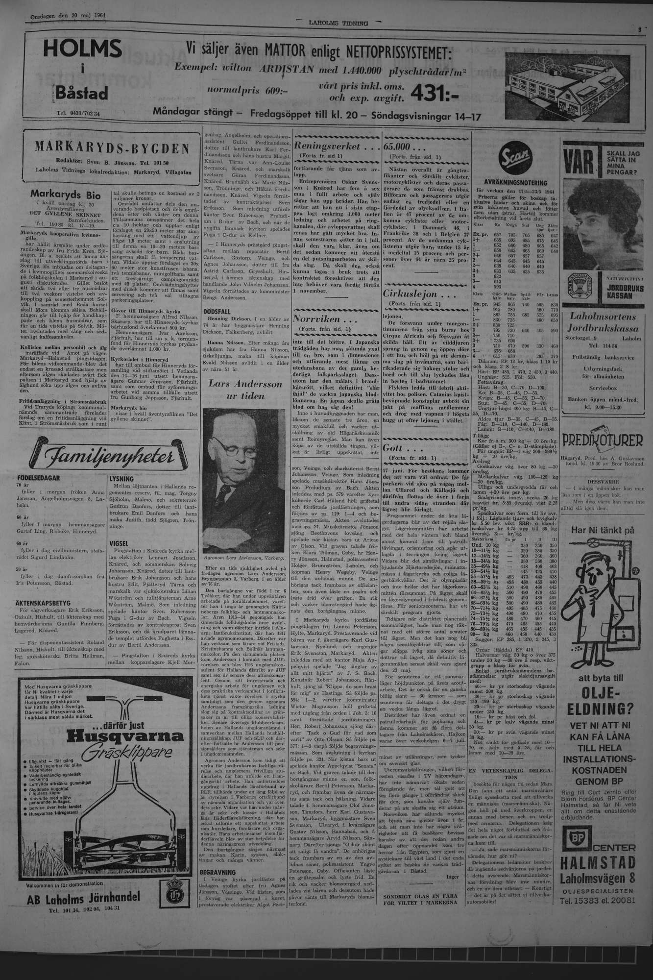 Laholms Tidning Onsdag 20 maj 1964, sida 3