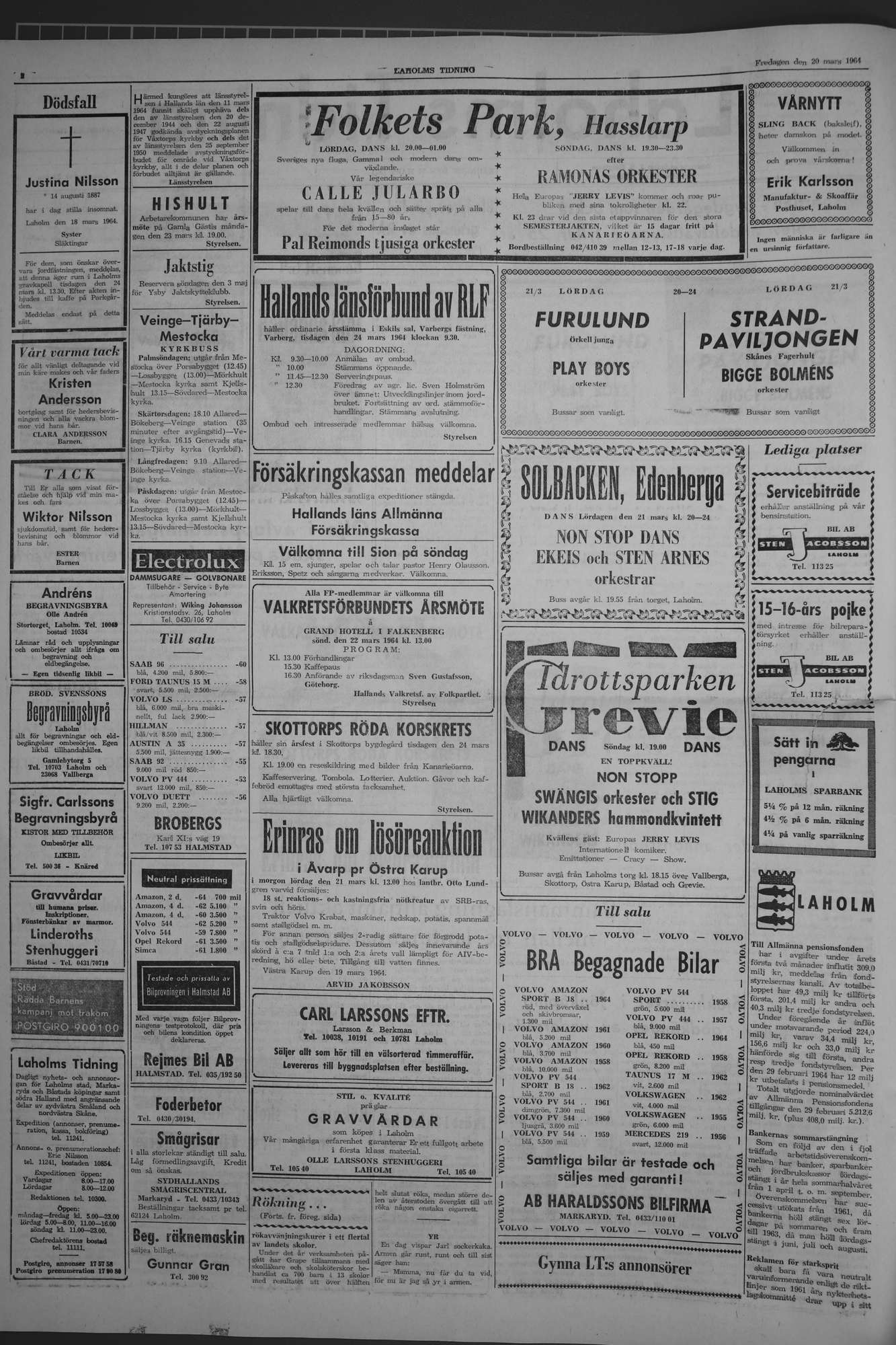 Laholms Tidning Fredag 20 mars 1964, sida 2