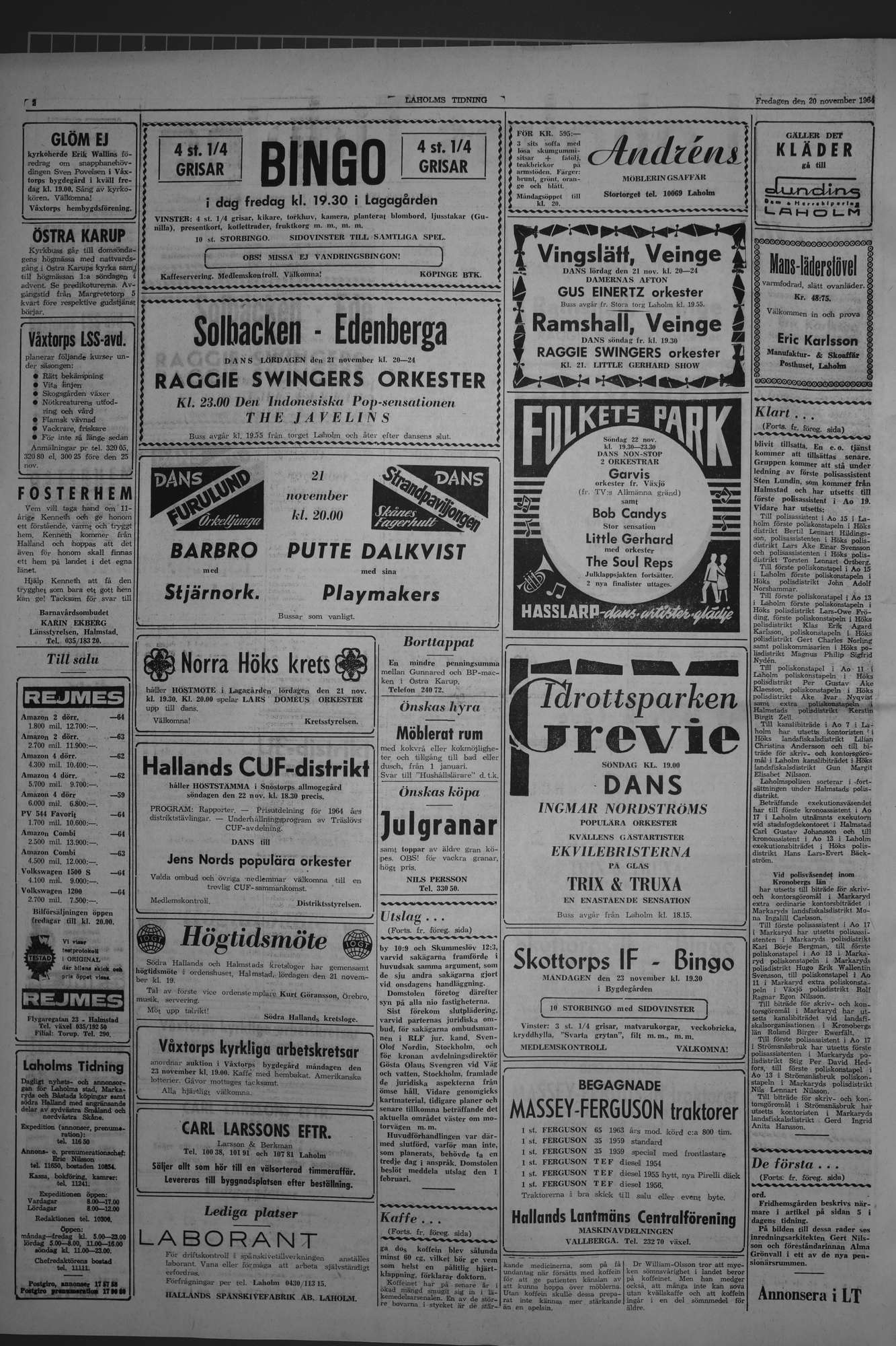 Laholms Tidning Fredag 20 november 1964, sida 2