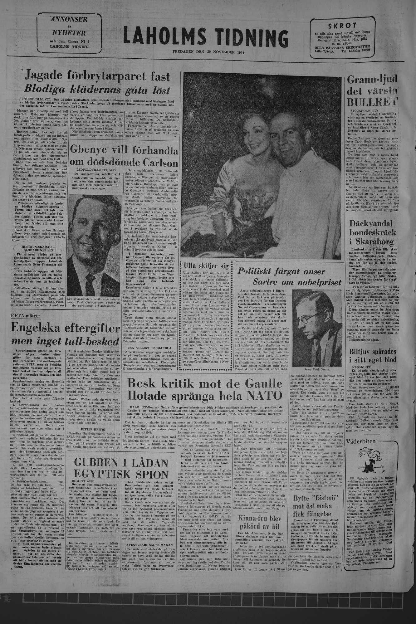 Laholms Tidning Fredag 20 november 1964, sida 8