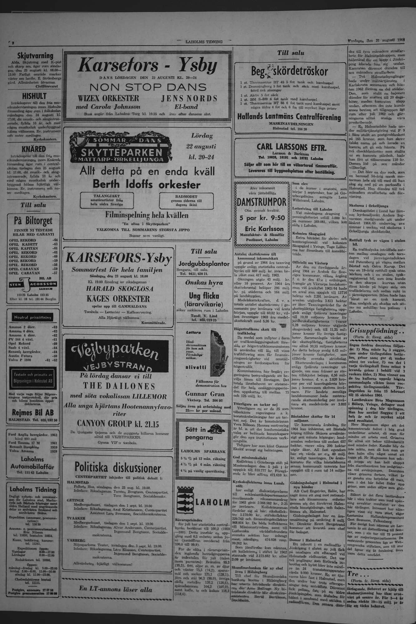 Laholms Tidning Fredag 21 augusti 1964, sida 2