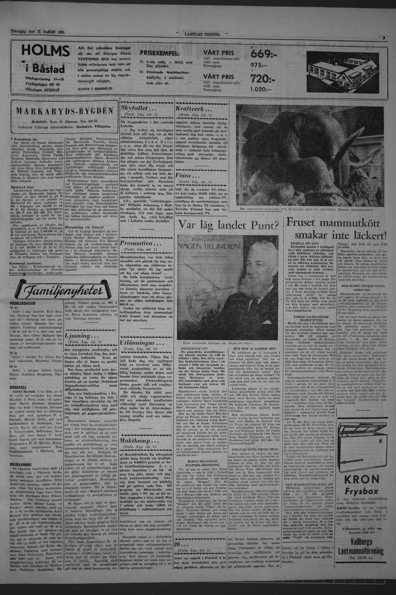 Laholms Tidning Fredag 21 augusti 1964, sida 3