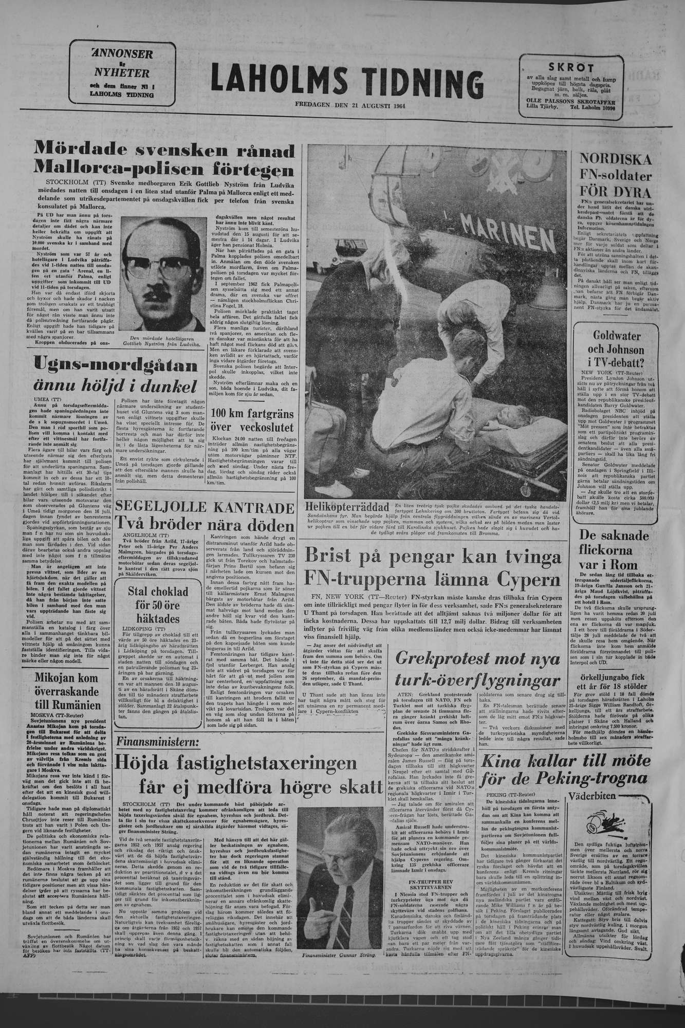 Laholms Tidning Fredag 21 augusti 1964, sida 8
