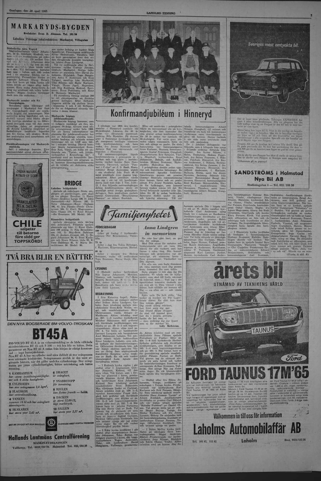 Laholms Tidning Onsdag 28 april 1965, sida 3