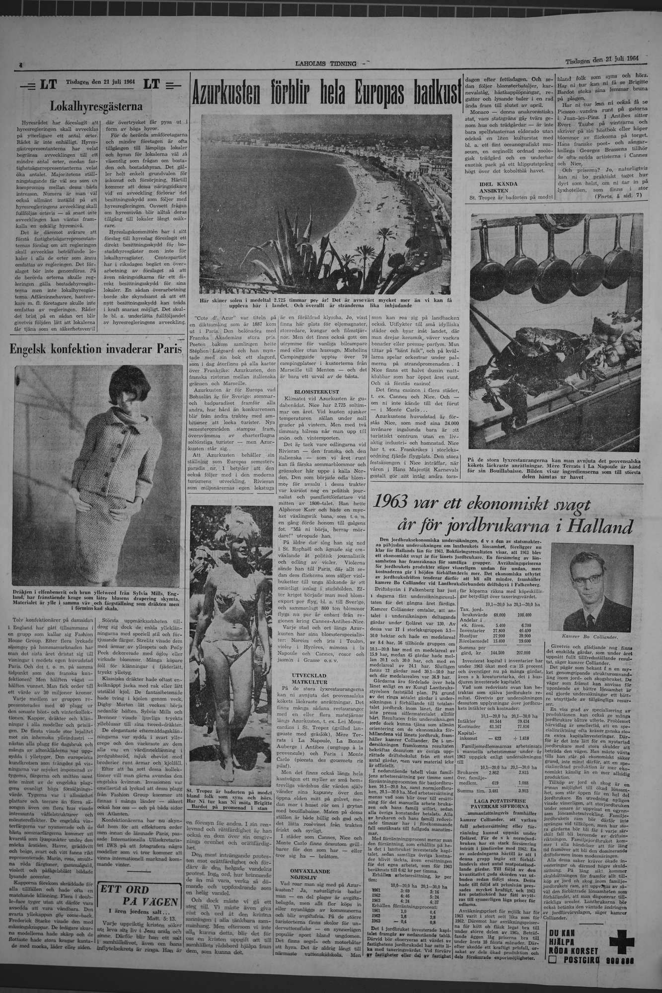 Laholms Tidning Tisdag 21 juli 1964, sida 4