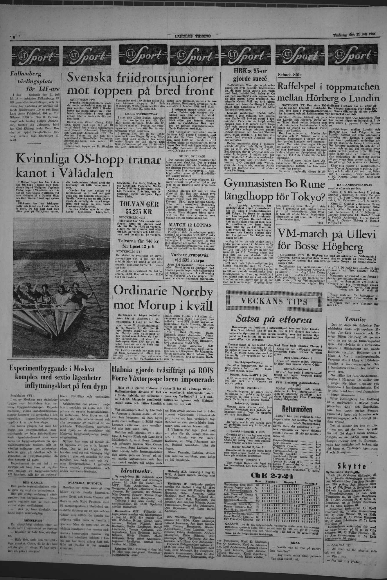 Laholms Tidning Tisdag 21 juli 1964, sida 6
