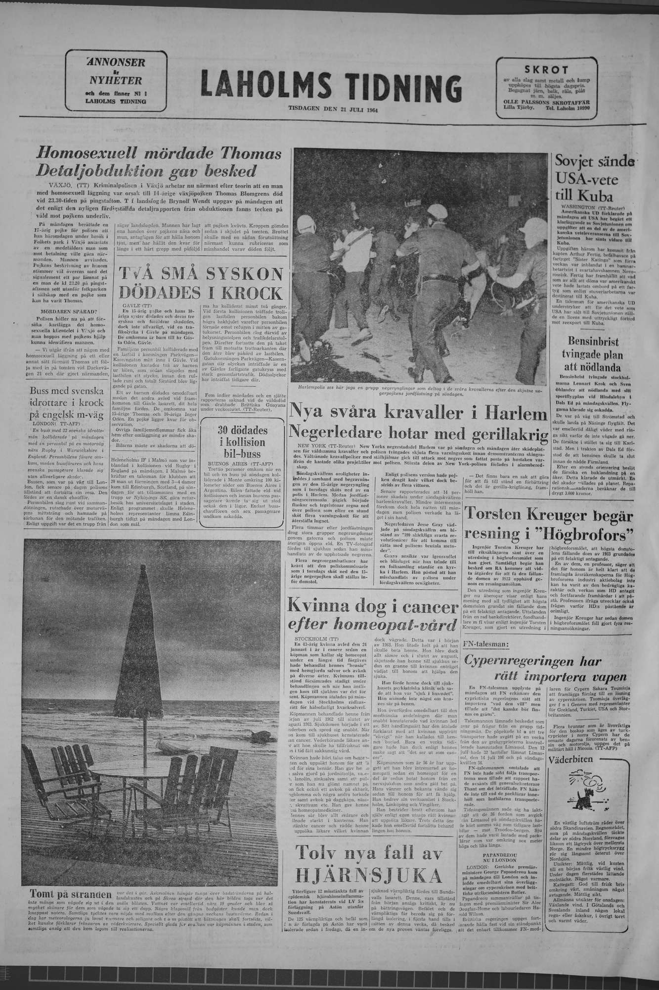 Laholms Tidning Tisdag 21 juli 1964, sida 8