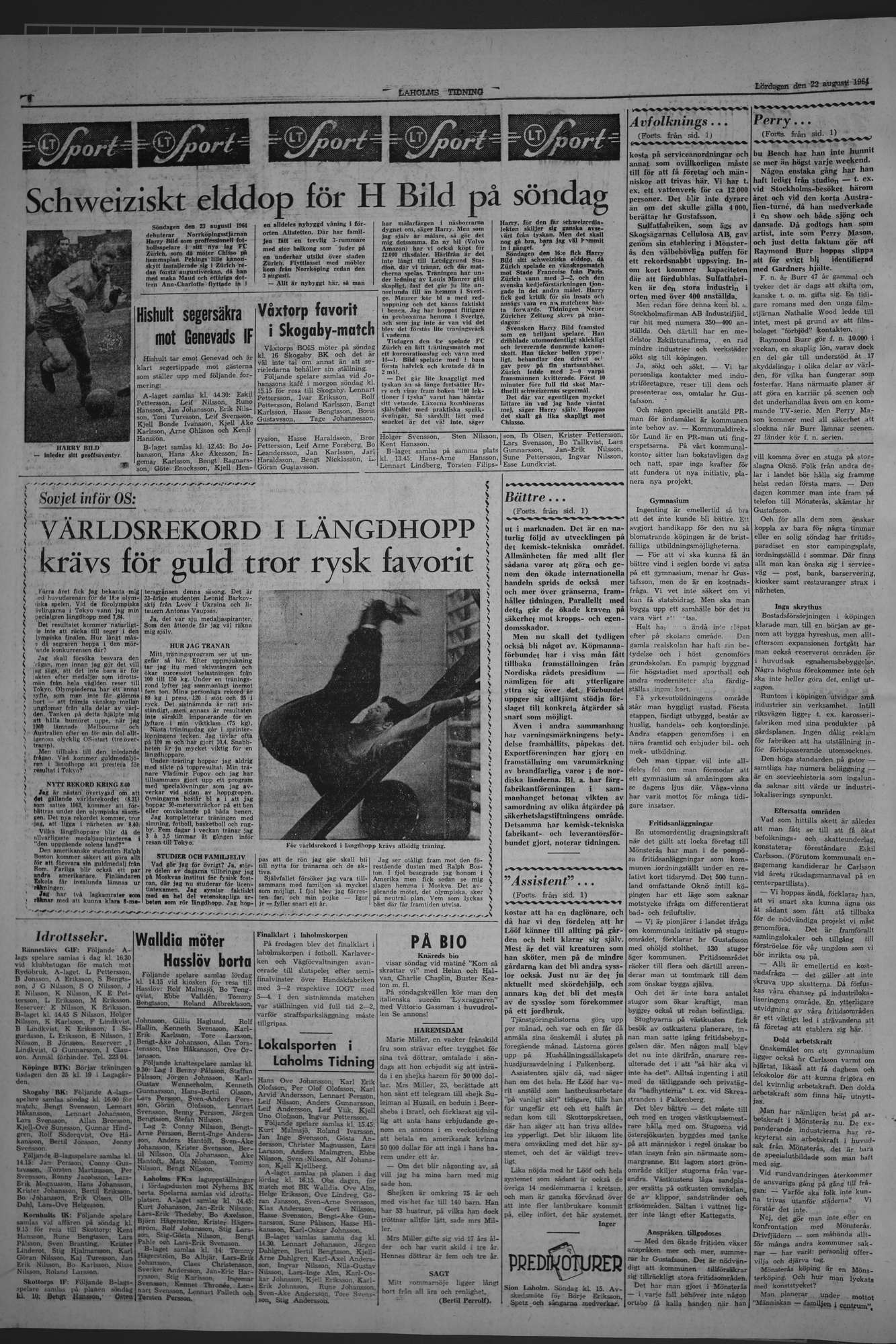 Laholms Tidning Lördag 22 augusti 1964, sida 6