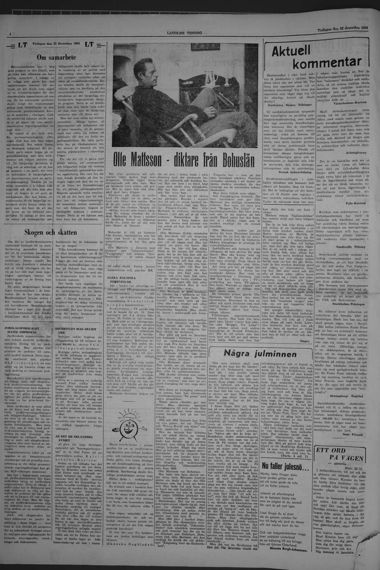 Laholms Tidning Tisdag 22 december 1964, sida 4