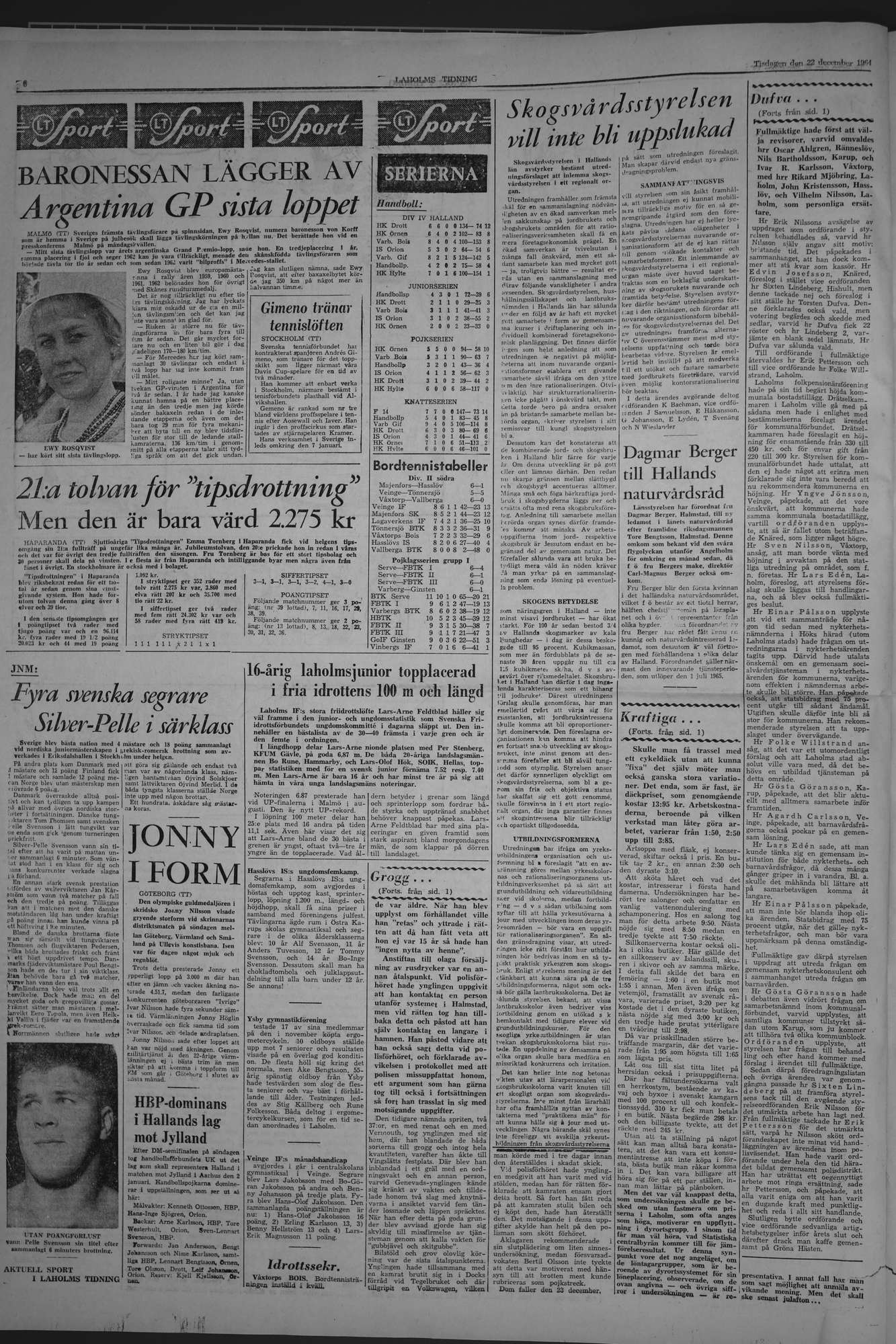 Laholms Tidning Tisdag 22 december 1964, sida 6