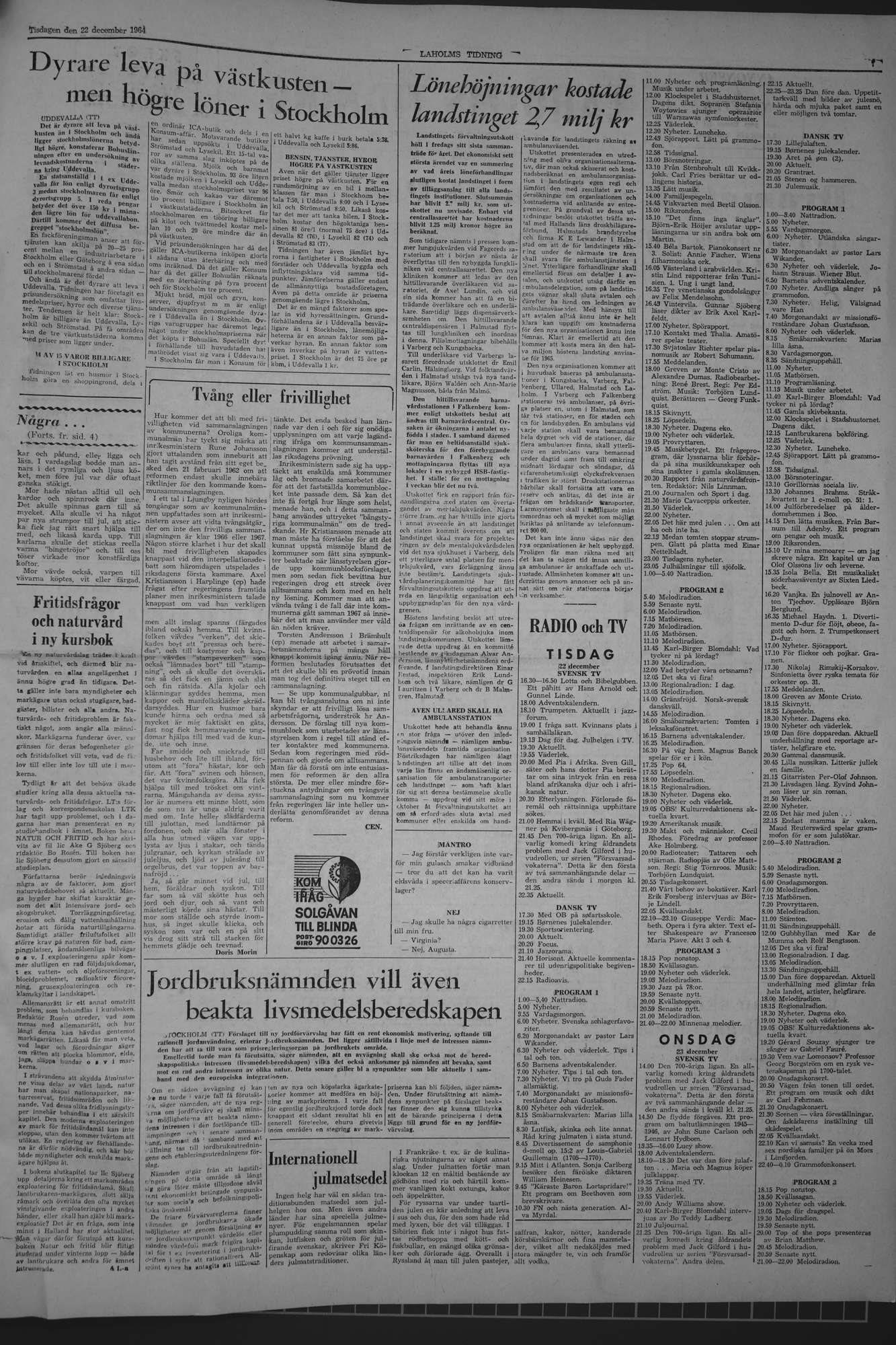 Laholms Tidning Tisdag 22 december 1964, sida 7