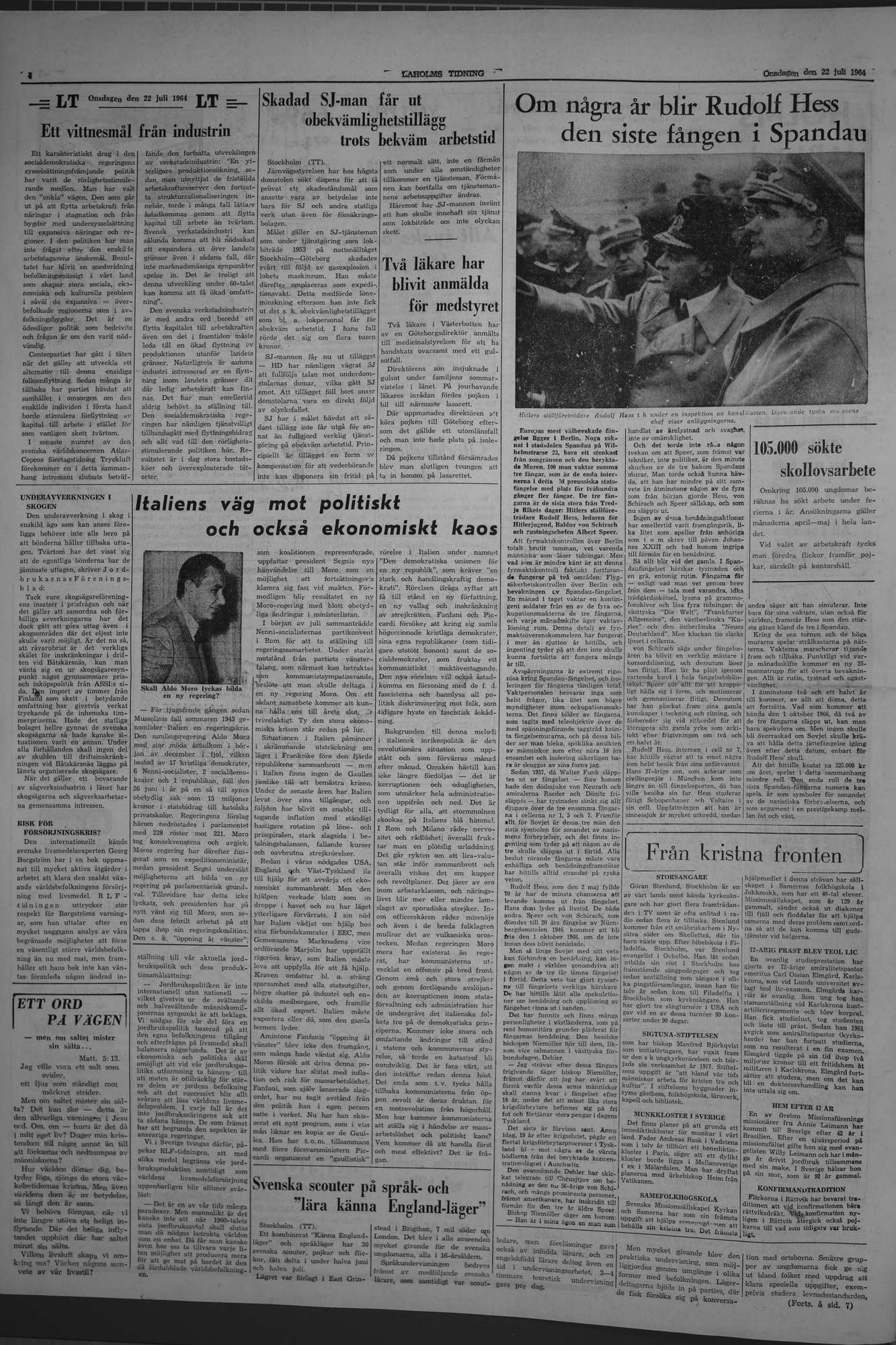 Laholms Tidning Onsdag 22 juli 1964, sida 4