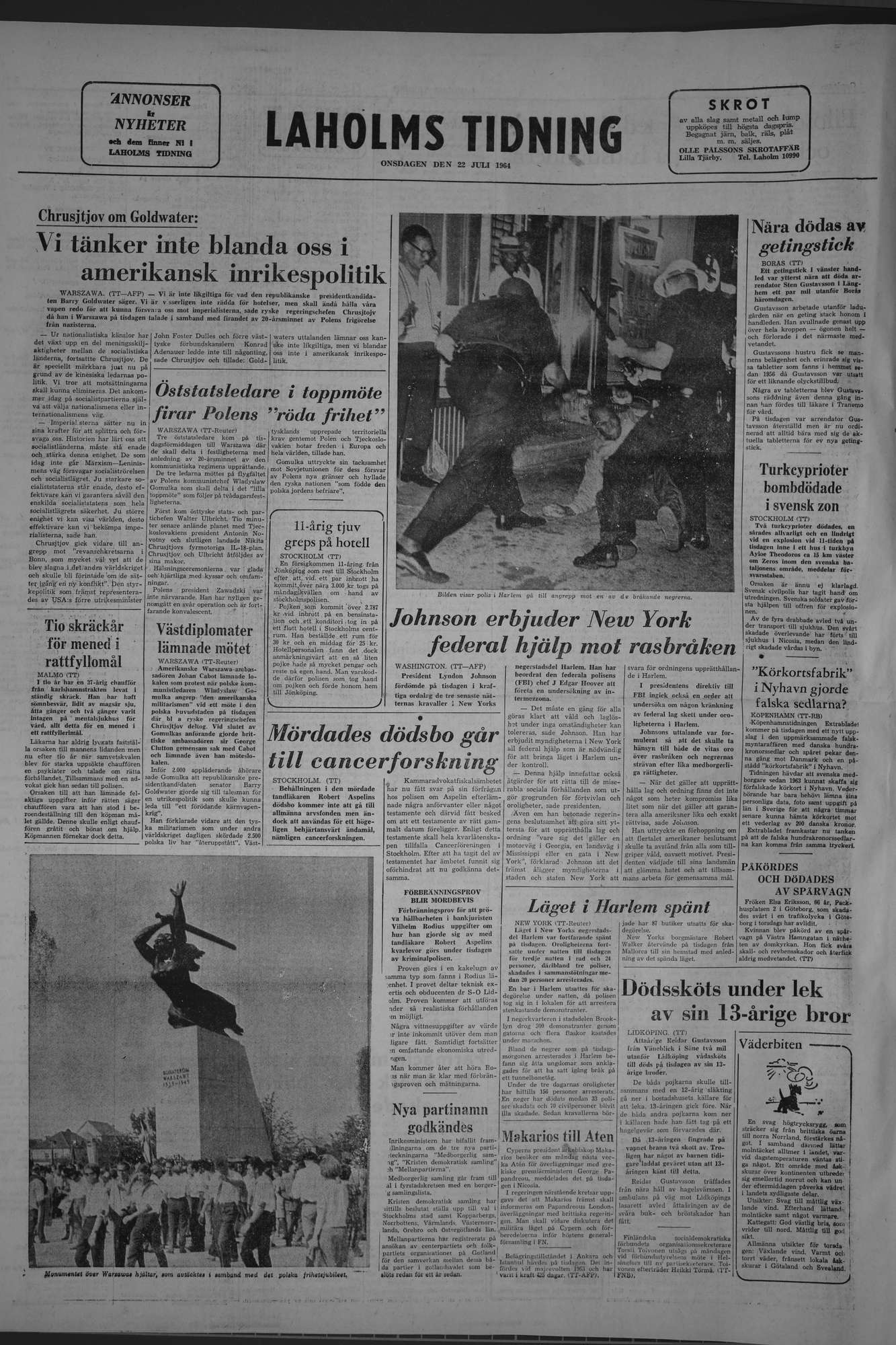 Laholms Tidning Onsdag 22 juli 1964, sida 8