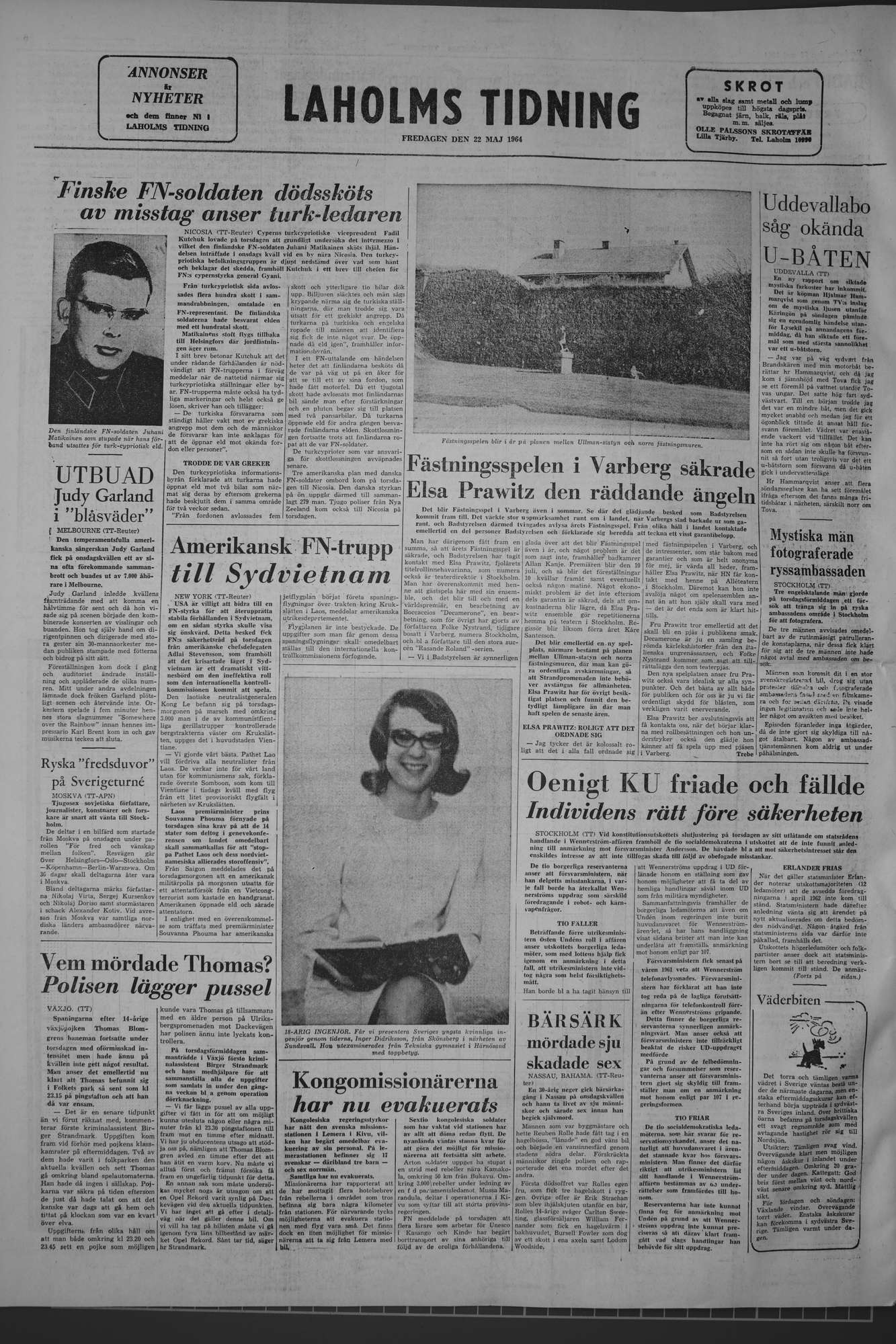 Laholms Tidning Fredag 22 maj 1964, sida 8