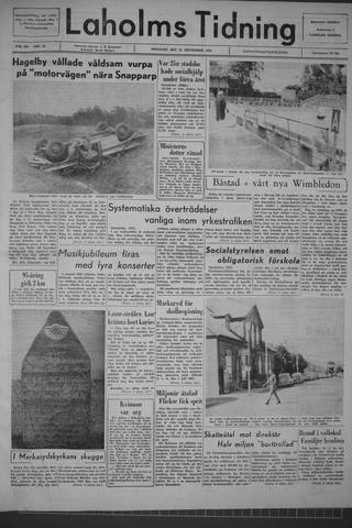 Förstasidan, Tisdag 22 september 1964