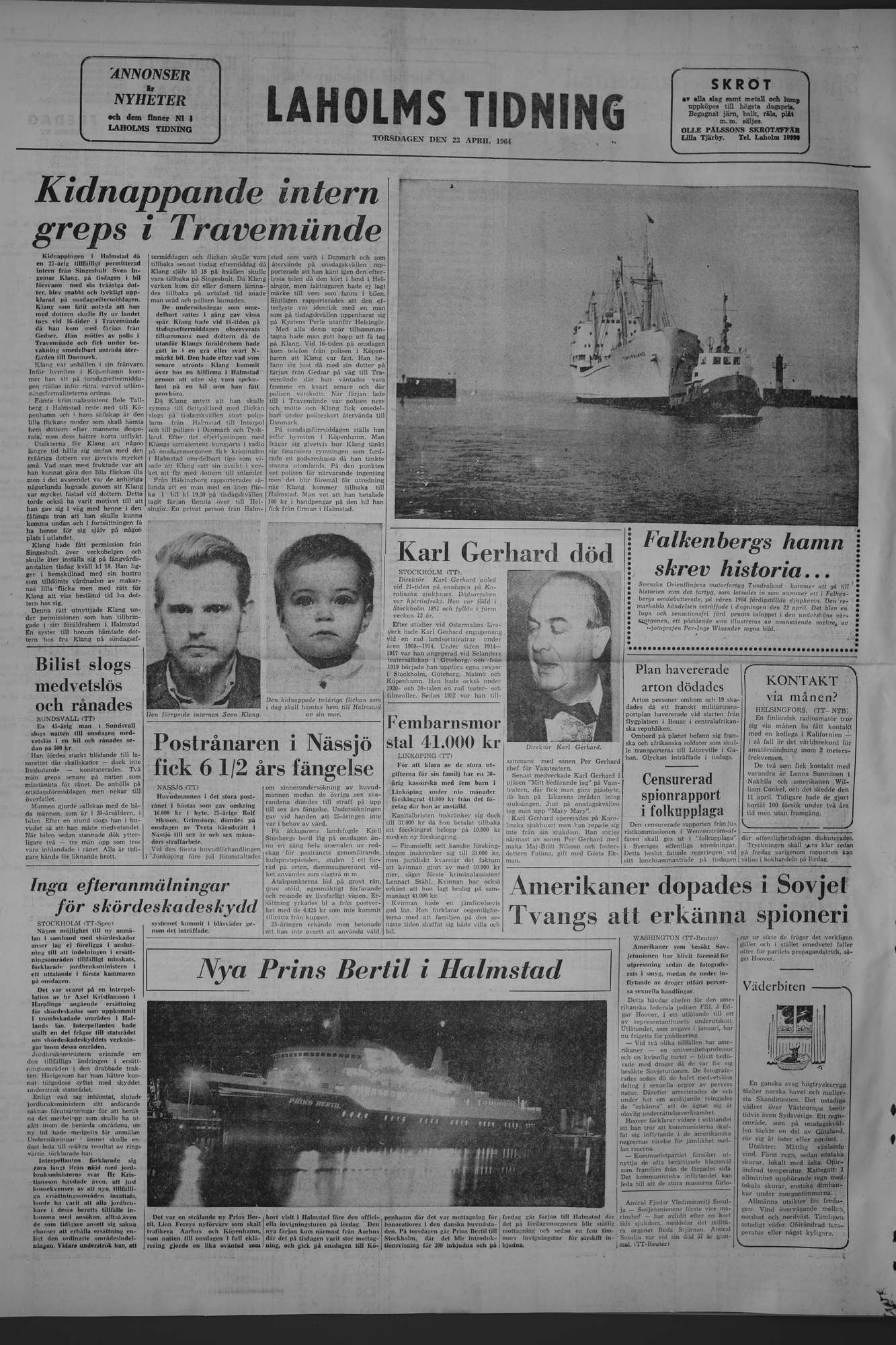 Laholms Tidning Torsdag 23 april 1964, sida 8