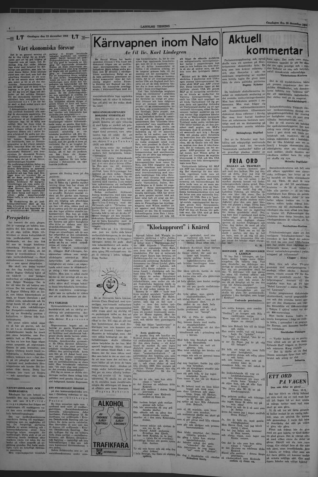 Laholms Tidning Onsdag 23 december 1964, sida 4