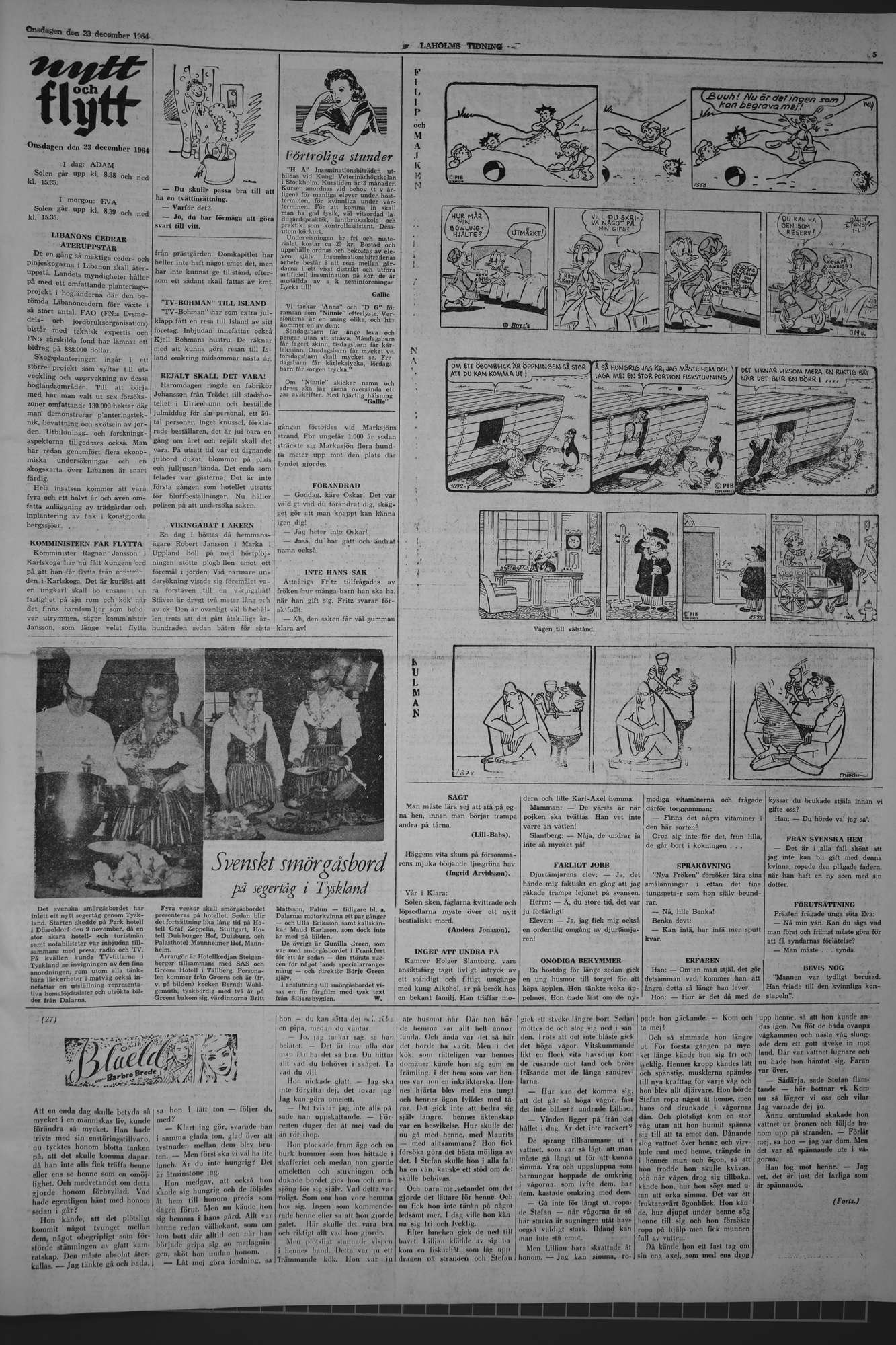 Laholms Tidning Onsdag 23 december 1964, sida 5