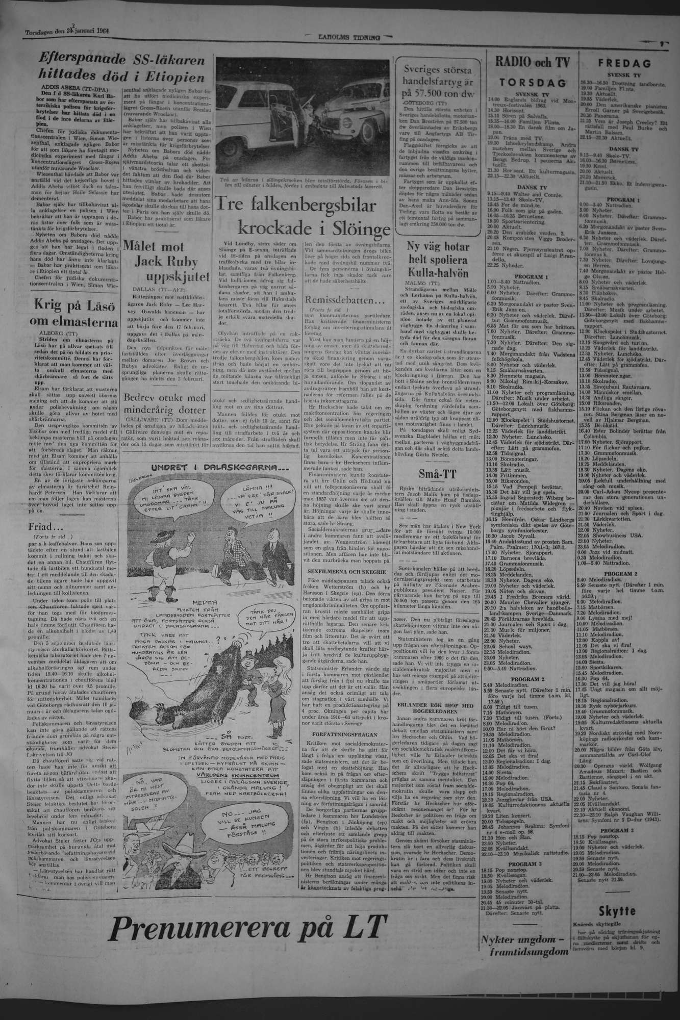 Laholms Tidning Torsdag 23 januari 1964, sida 7