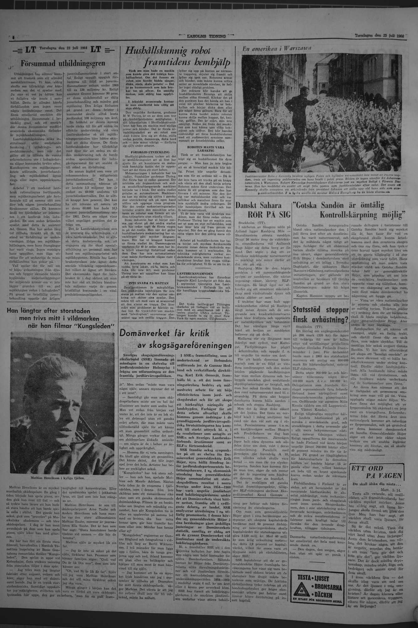 Laholms Tidning Torsdag 23 juli 1964, sida 4