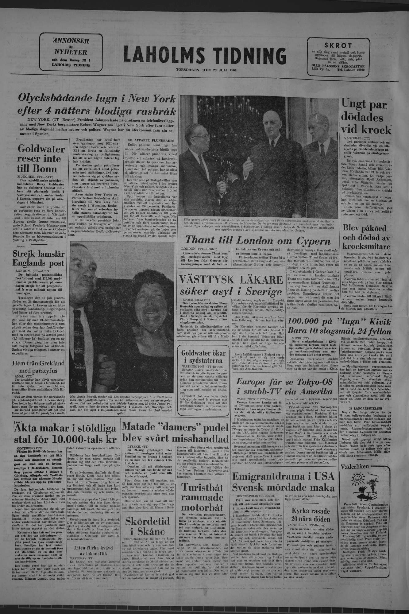 Laholms Tidning Torsdag 23 juli 1964, sida 8
